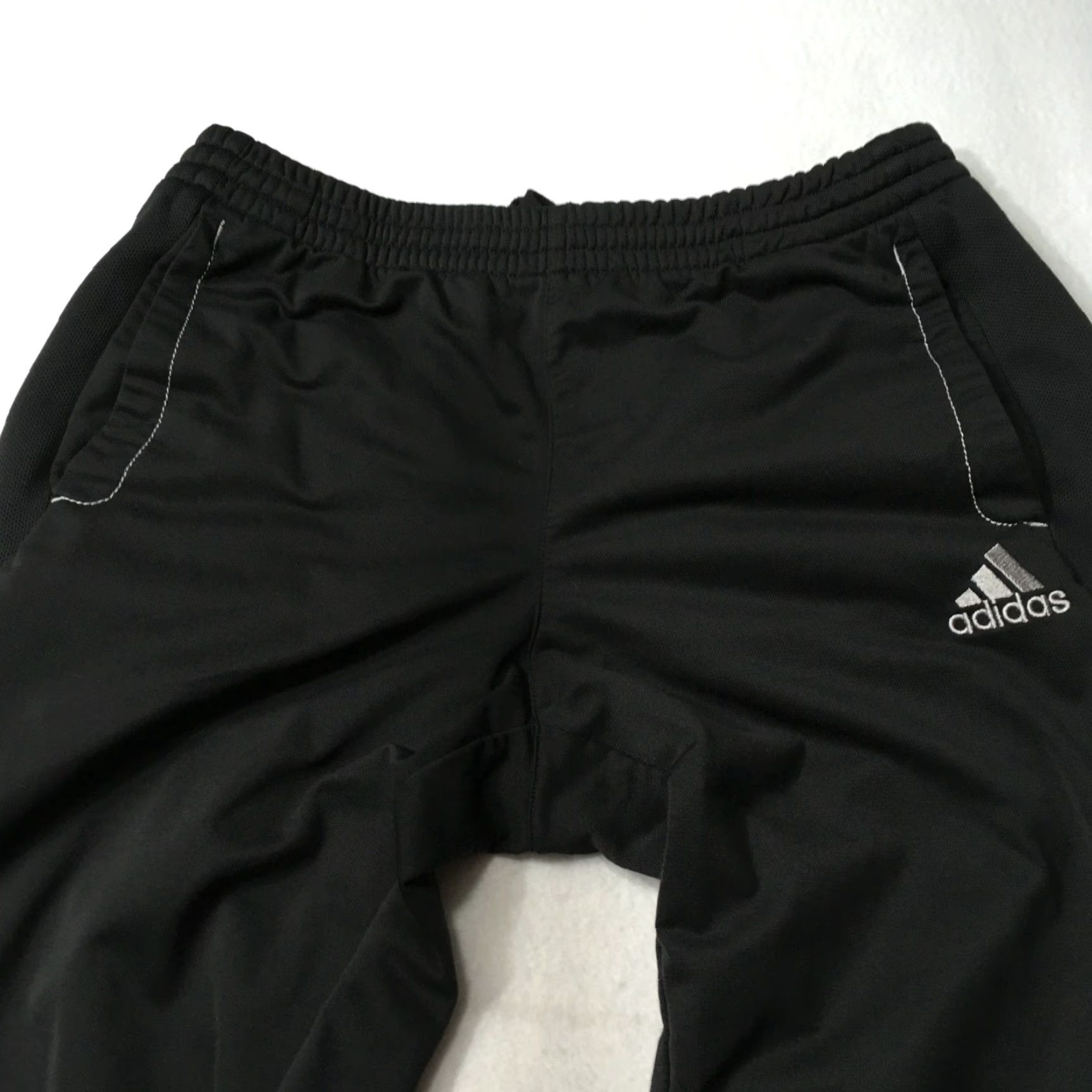 Adidas Adidas Sweatpants Mens Medium Black Straight Leg Baggy Workout Gym Drawstring Size US 31 - 4 Thumbnail