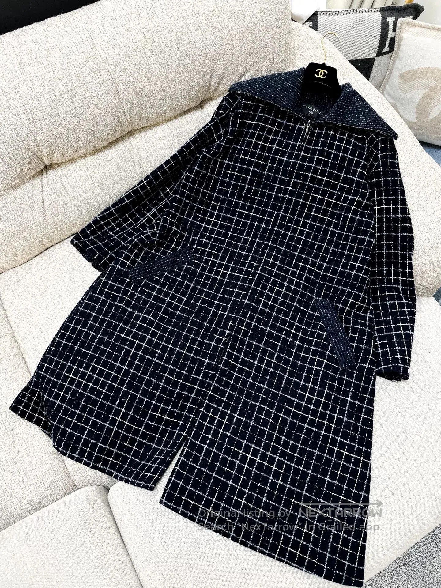 Chanel Chanel 22A Blue Long Zip Coat. Size US XS / EU 42 / 0 - 2 Thumbnail