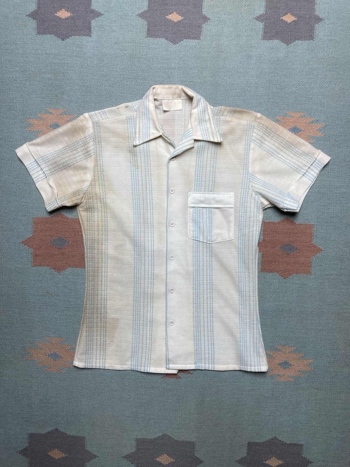 Sears × Vintage 70s polo shirt textured knit striped sears kings road large Size US L / EU 52-54 / 3 - 1 Thumbnail