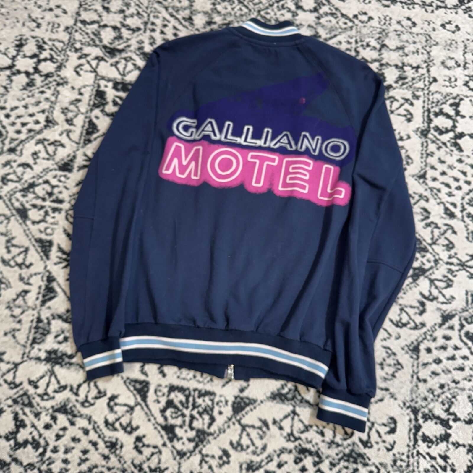 John Galliano × Vintage Vintage Galliano Navy Cotton Bomber Jacket Size XXS Y2K 90s Size US XXS / EU 40 - 6 Thumbnail