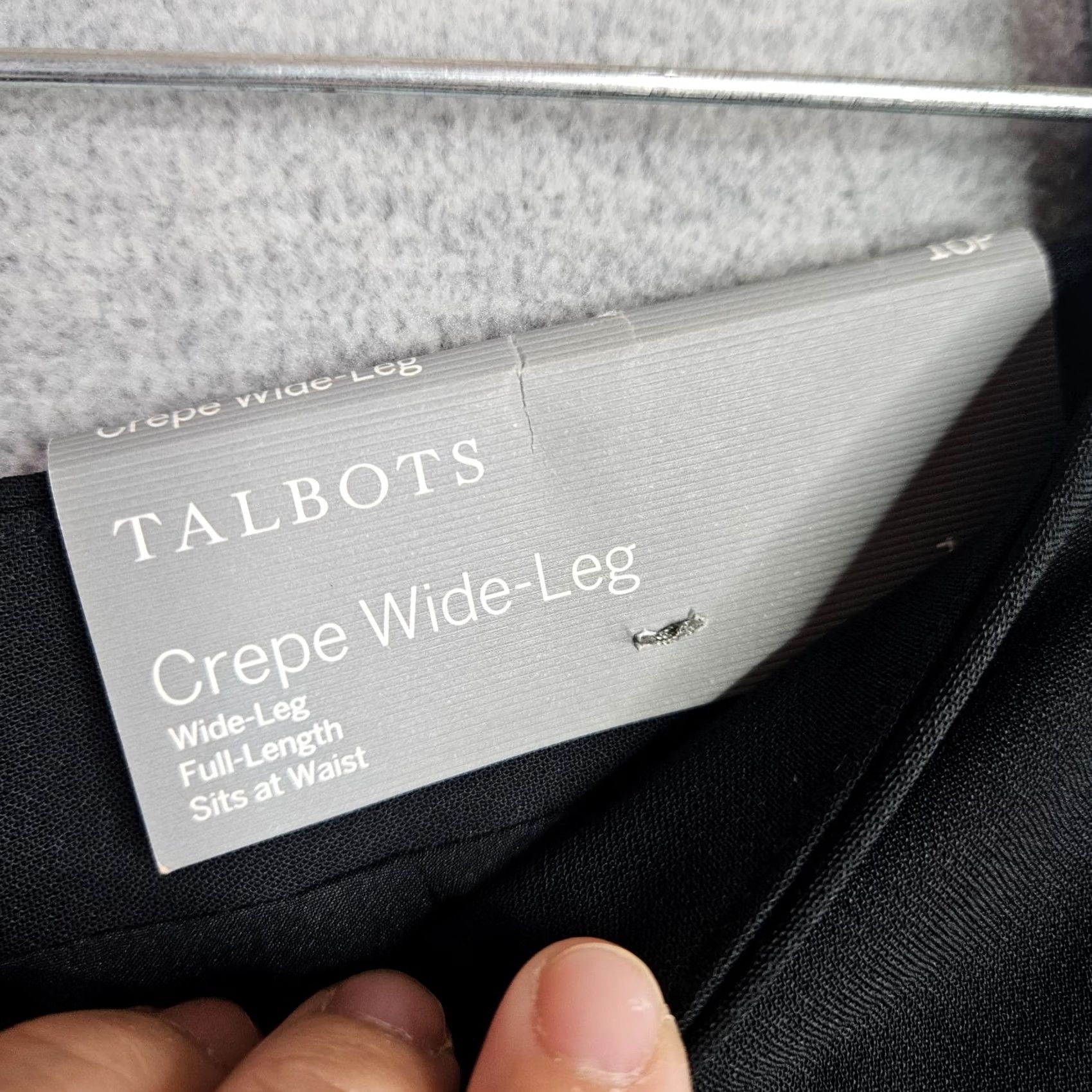 Talbots TALBOTS Petites Women's Black Crepe Wide-Leg Full Length Dress Pants Sz 10P NEW Size 32" / US 10 / IT 46 - 7 Thumbnail