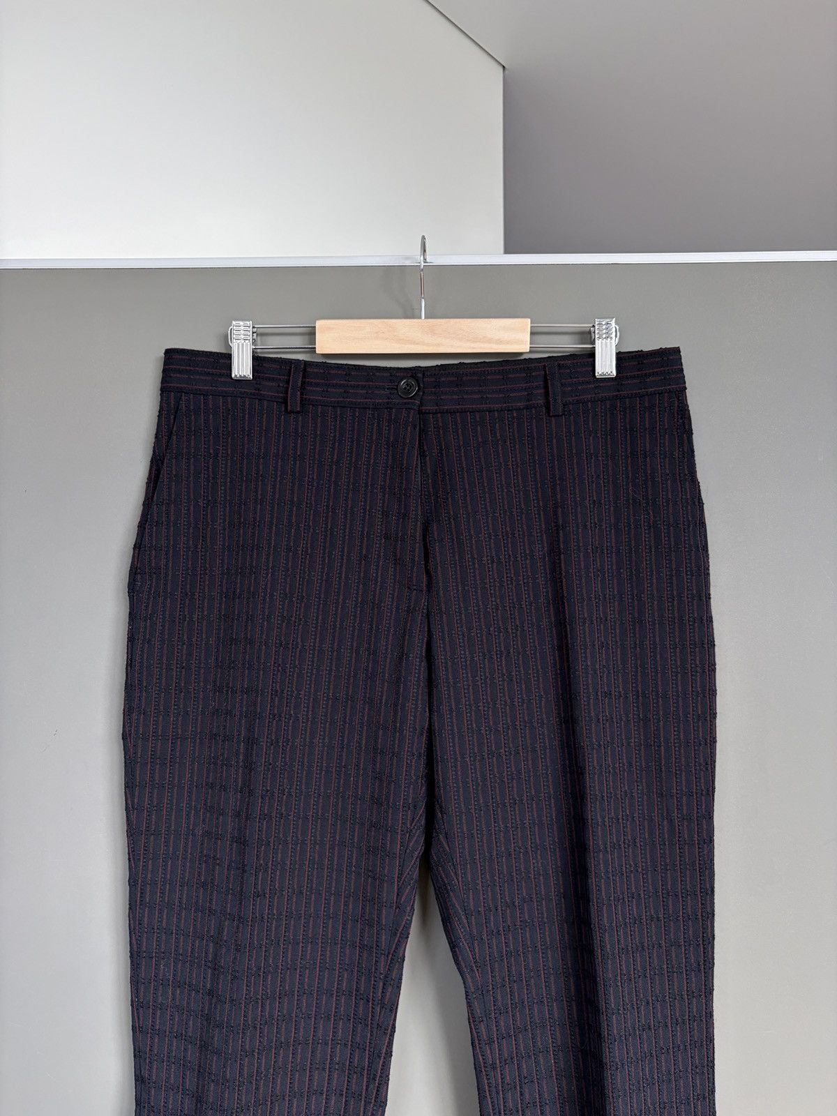 Dries Van Noten Dries Van Noten Textures Deep Blue/Red Classic Trousers Size 27" / US 4 / IT 40 - 3 Thumbnail