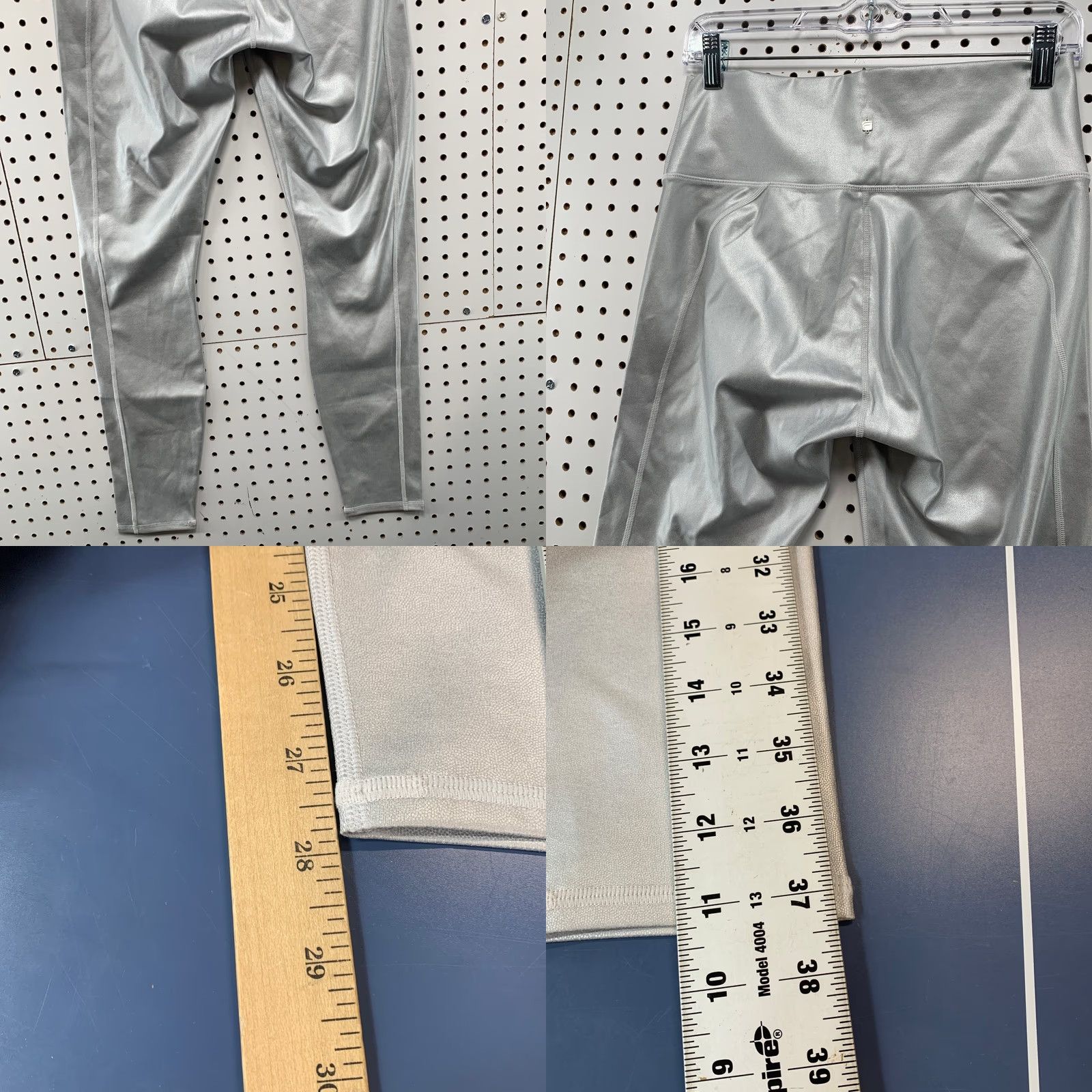 Fabletics Fabletics Leggings Womens Large Shiny Silver 28x28 Casual Active Workout Skinny Inseam 28 in Size 36" / US 14 / IT 50 - 8 Thumbnail