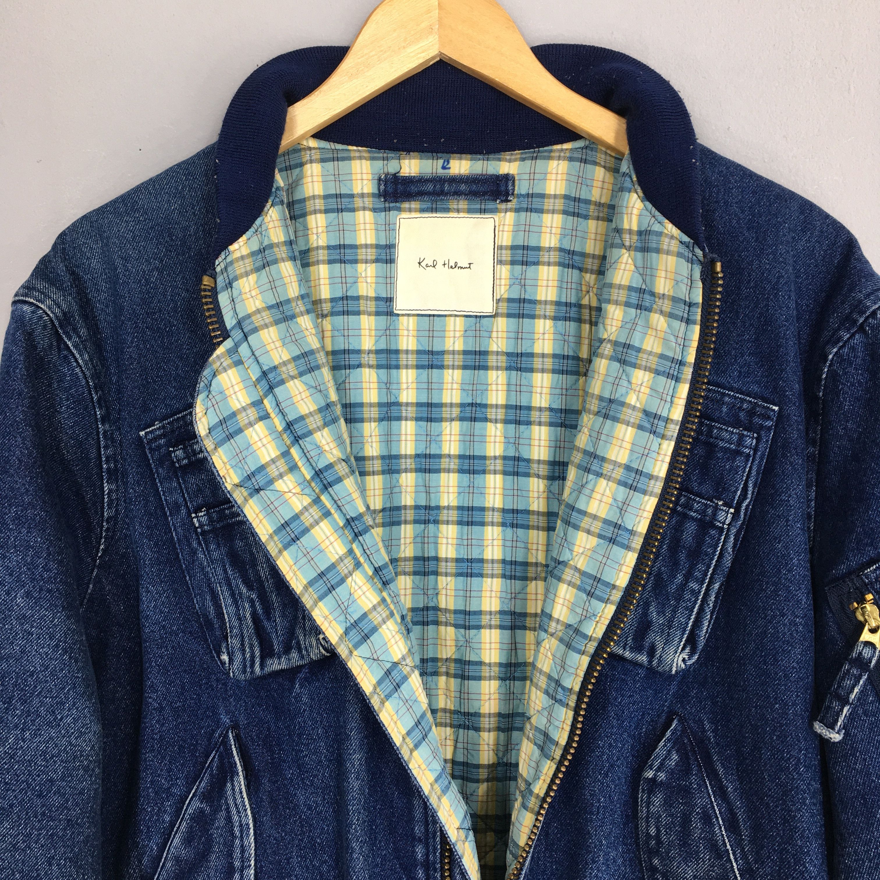 Karl Helmut Vintage Karl Helmut Bomber Denim Jacket Large Size US L / EU 52-54 / 3 - 6 Thumbnail