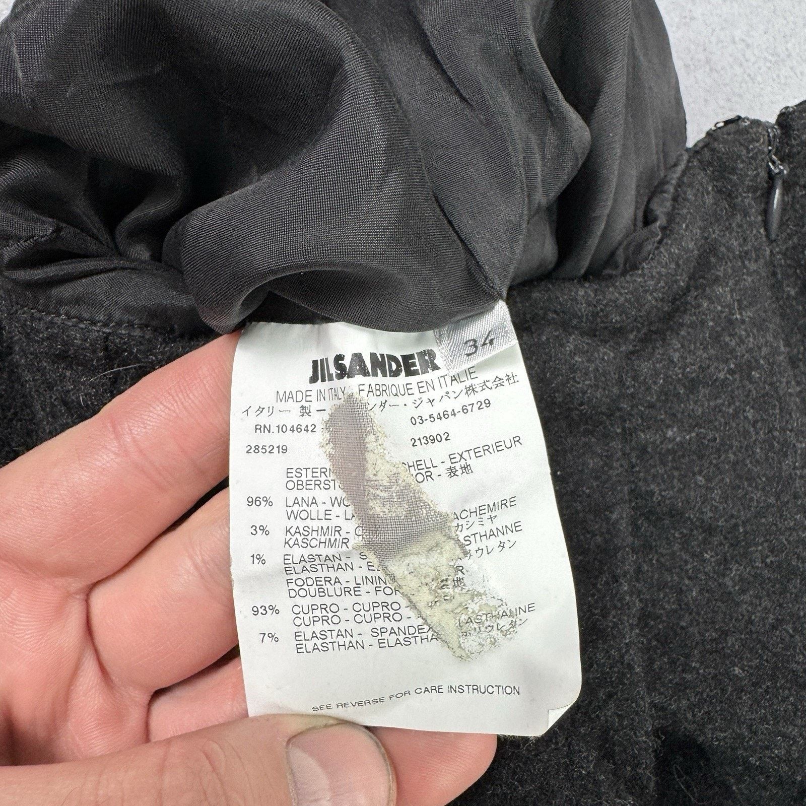 Jil Sander Vintage Jil Sander Wool Mini Skirt Dark Grey Size 34 Size 25" / US 0 / IT 36 - 9 Thumbnail