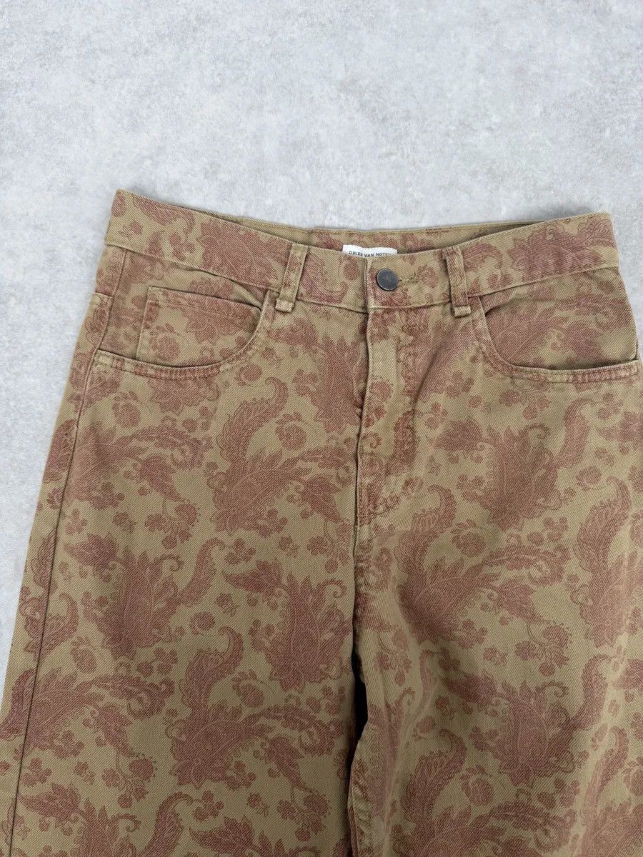 Dries Van Noten Dries Van Noten Beige Red Abstract Floral Pants Size US 30 / EU 46 - 9 Thumbnail