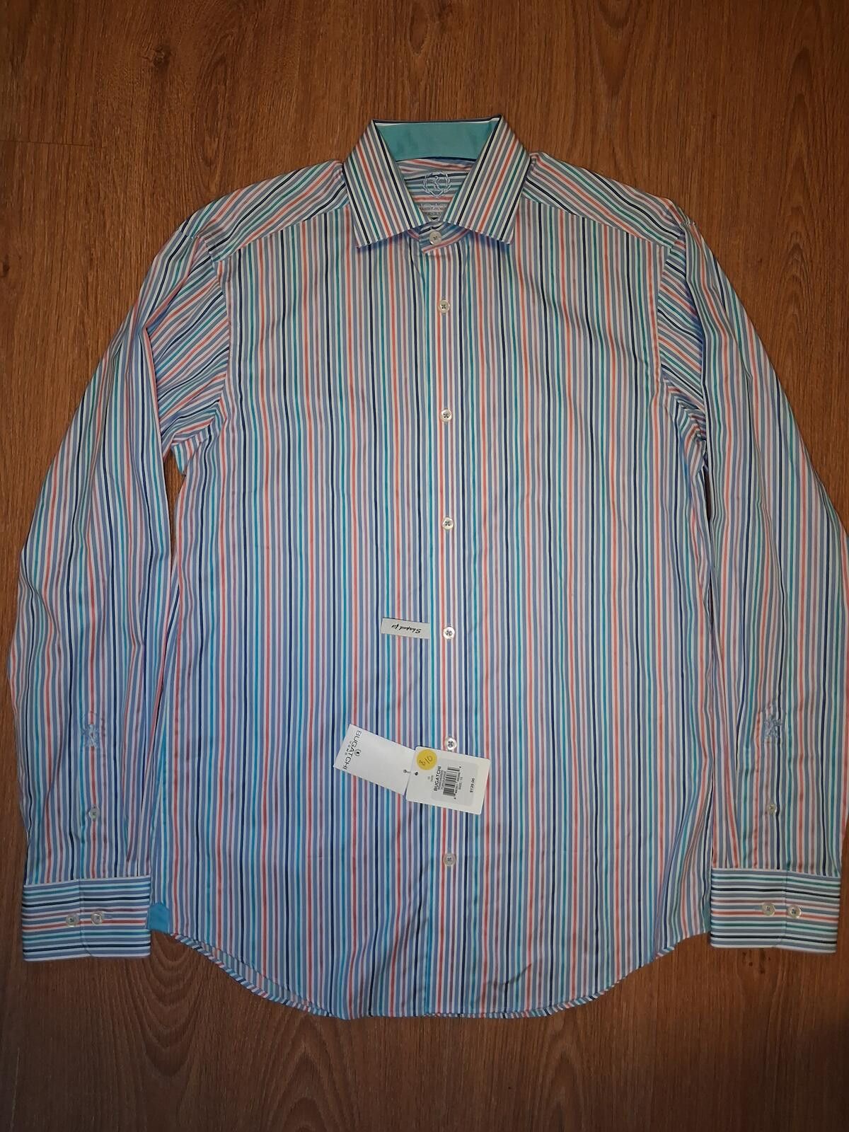BUGATCHI NEW Bugatchi Uomo Dress Shirt 15-34/35 Small Multicolor Size US S / EU 44-46 / 1 - 1 Thumbnail