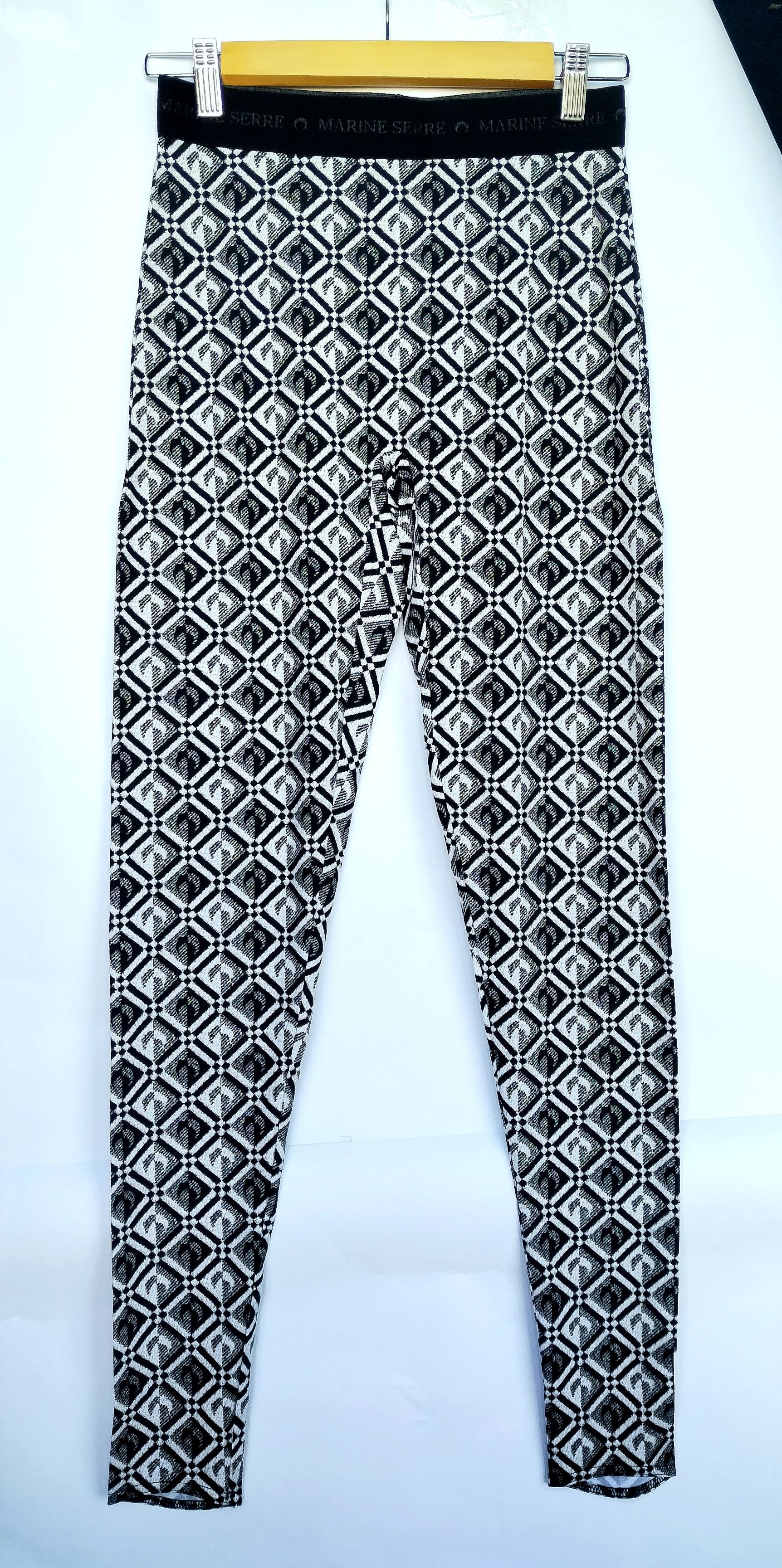 Marine Serre Crescent moon diamond jacquard print leggings Size 28" / US 6 / IT 42 - 12 Thumbnail
