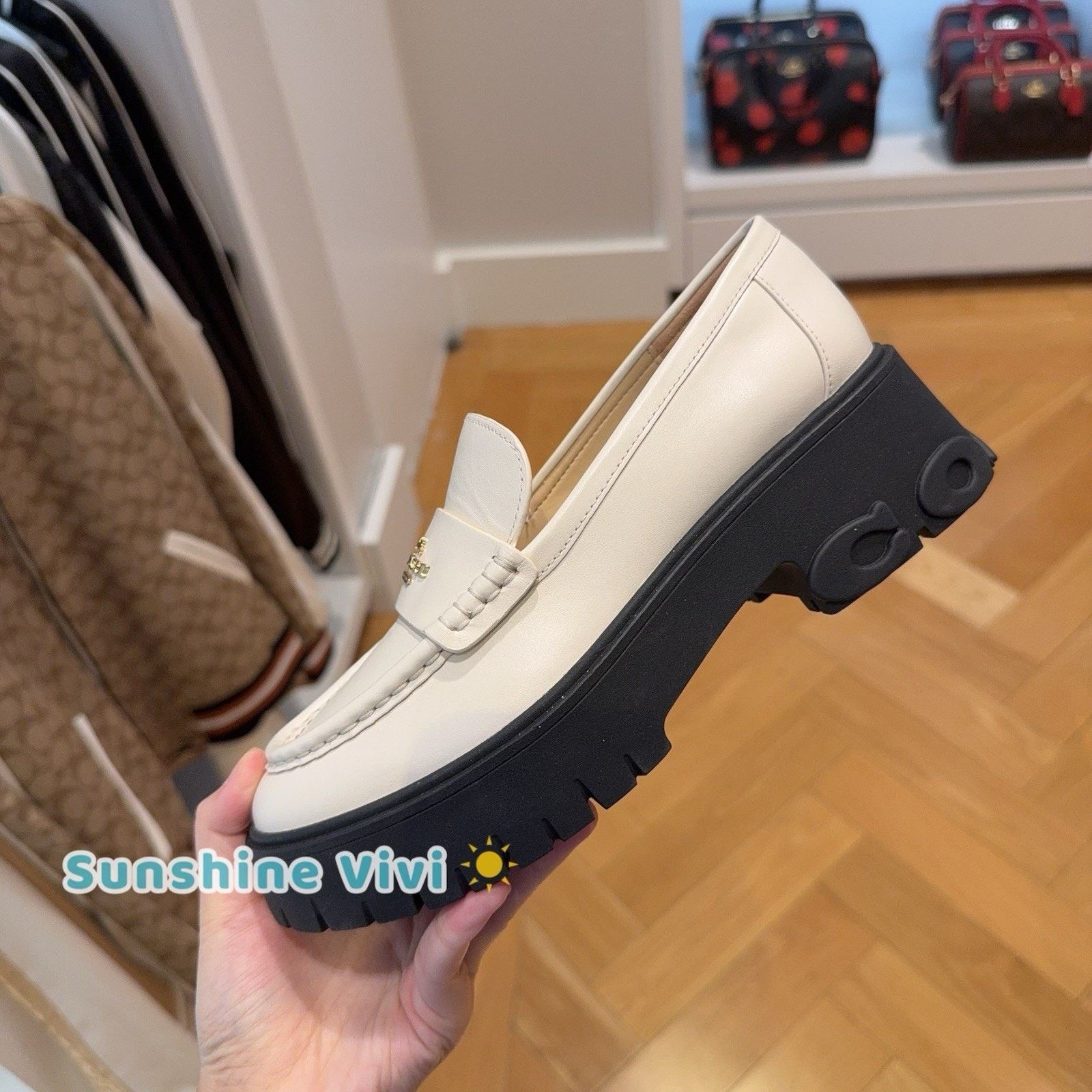 Coach NEW In Box COACH Ruthie Loafer Women Chalk Leather CM587 us8 Size US 8 / IT 38 - 2 Thumbnail
