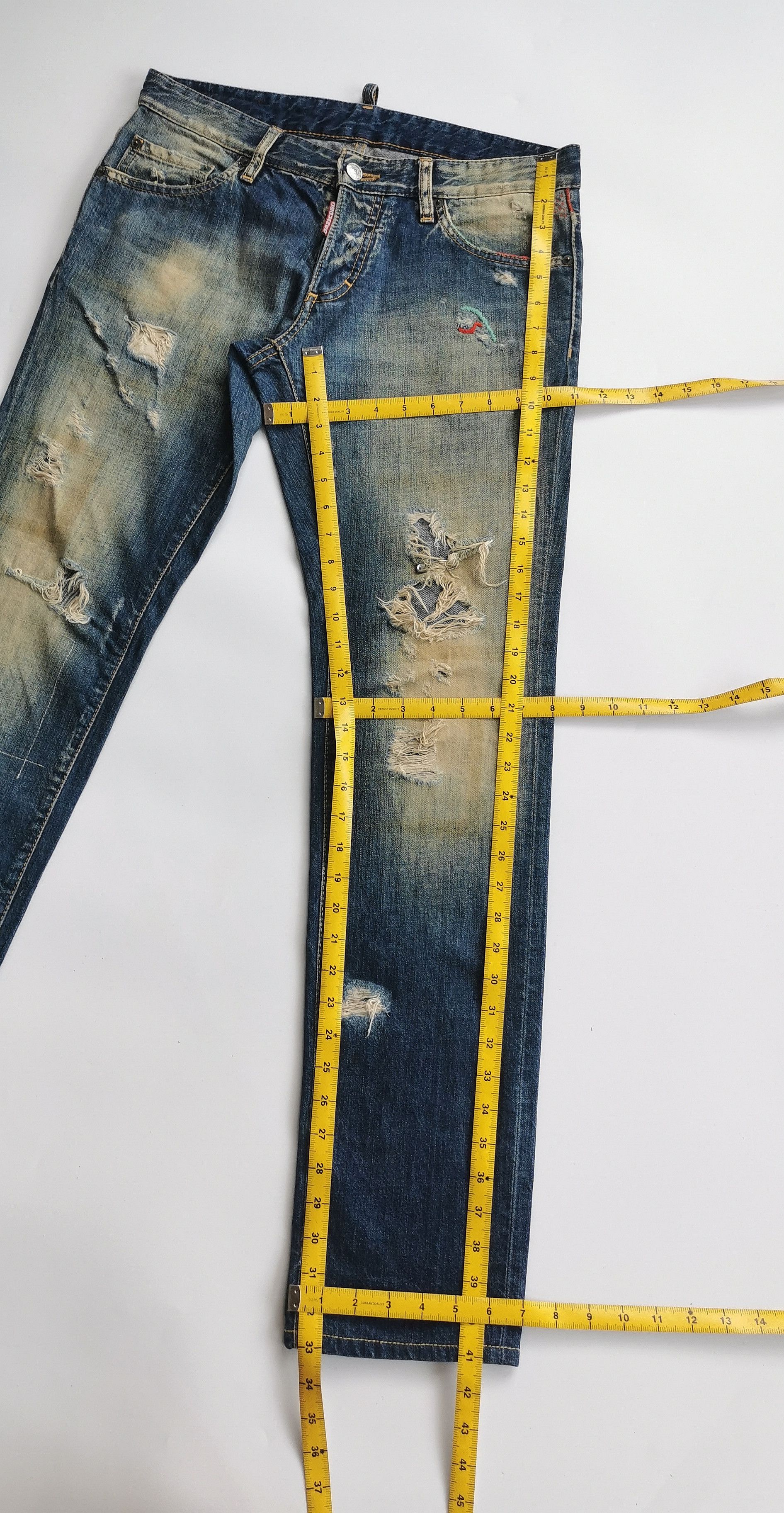 Dsquared2 DSQUARED2 distressed mudwash rusty denim jeans Size US 33 - 10 Thumbnail
