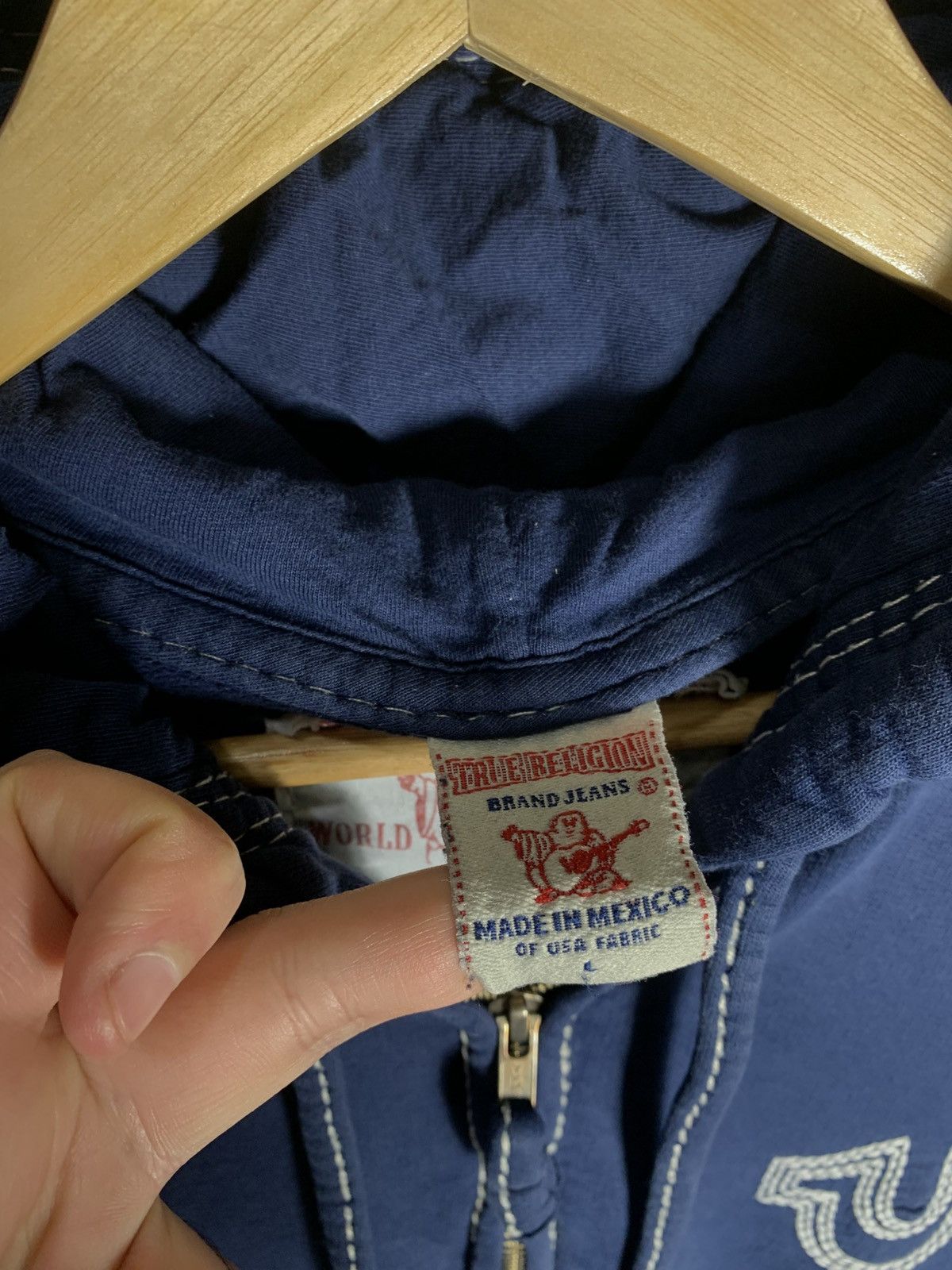 True Religion VINTAGE TRUE RELIGION ZIP HOODIE JACKET JAPAN STYLE Y2K 90s Size US L / EU 52-54 / 3 - 4 Thumbnail