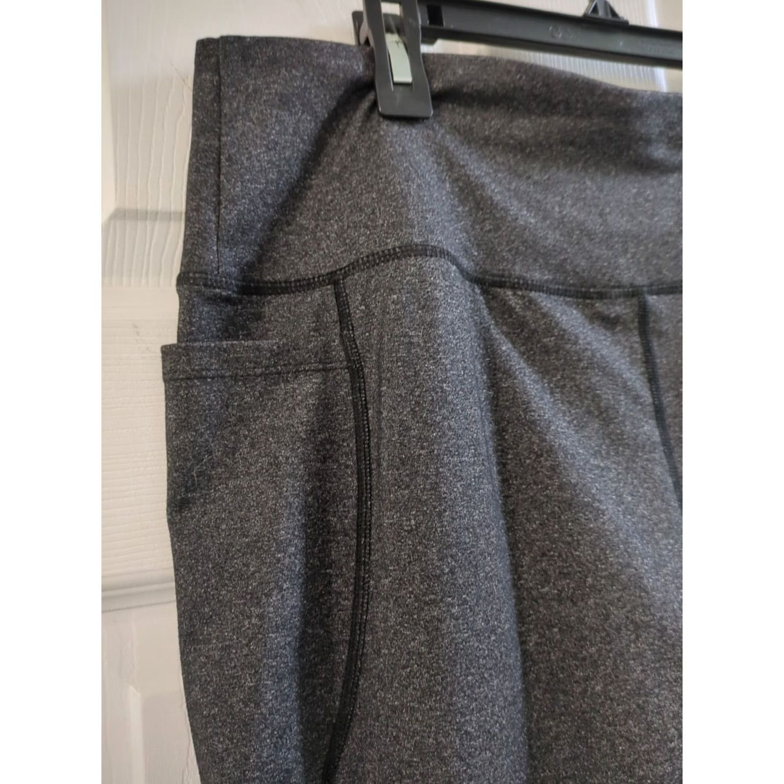 Vintage Raypose Gray Women's XL Leggings with Pockets, Athletic Skinny Ankle, Stretchy Polyester Spandex, Pull On, Regular Size, Machine Washable Size 40" / US 18 - 2 Thumbnail