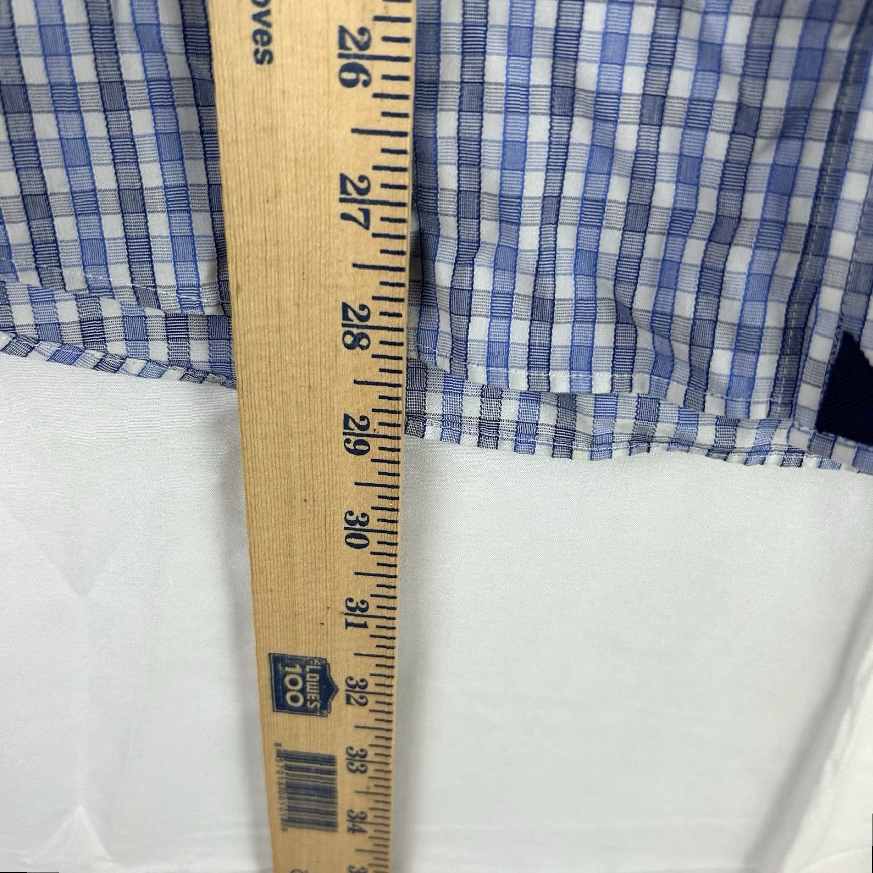 UNTUCKit UNTUCKit Shirt Men's Large Slim Blue Check Durif Wrinkle Free Long Sleeve Button-Up Size US L / EU 52-54 / 3 - 6 Thumbnail