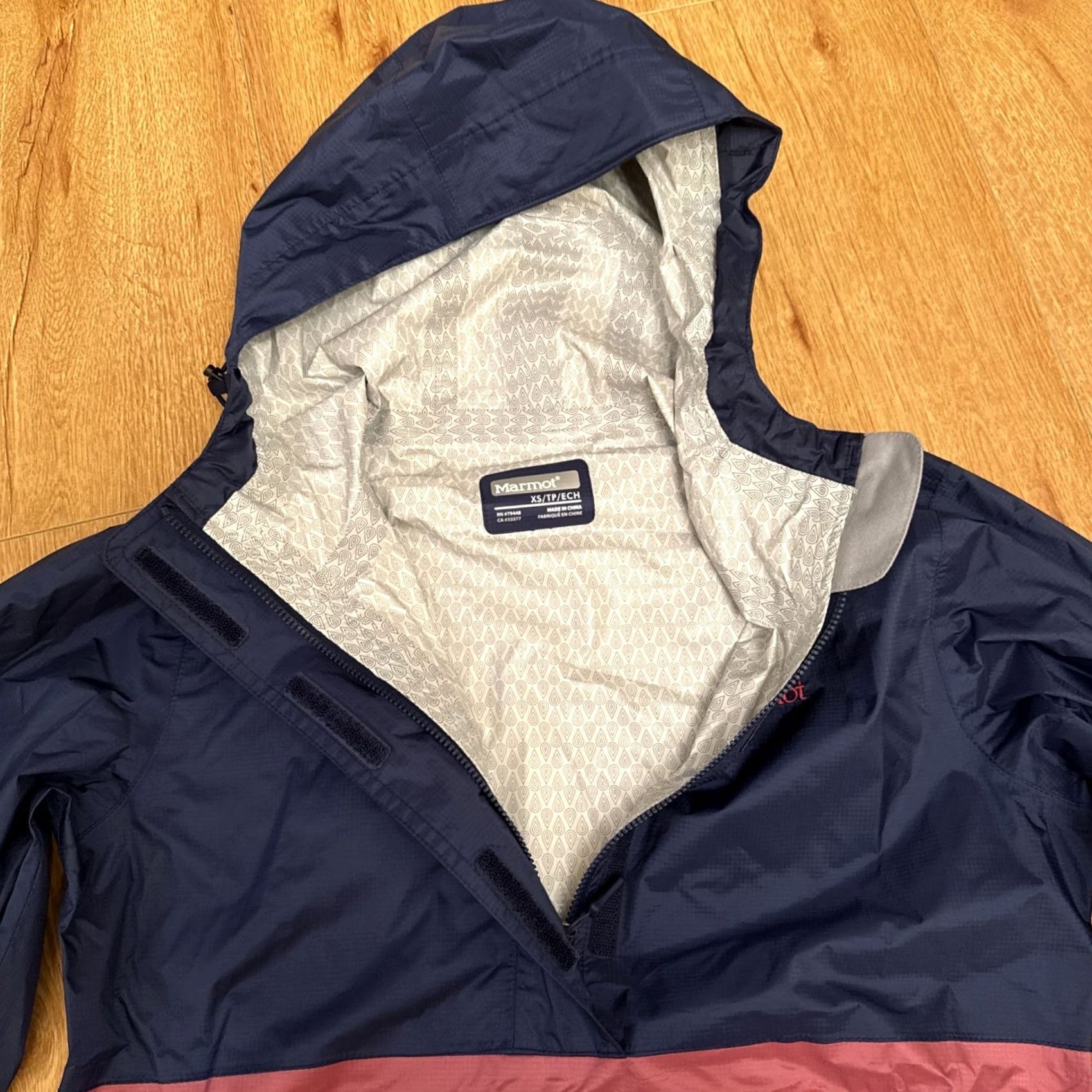 Marmot Marmot PreCip Eco Hooded Packable Rain Jacket Navy Blue Pink Half Zip XS Jacket Teens L Blue Hooded Rainwear Mens? Size L / US 10 / IT 46 - 5 Thumbnail