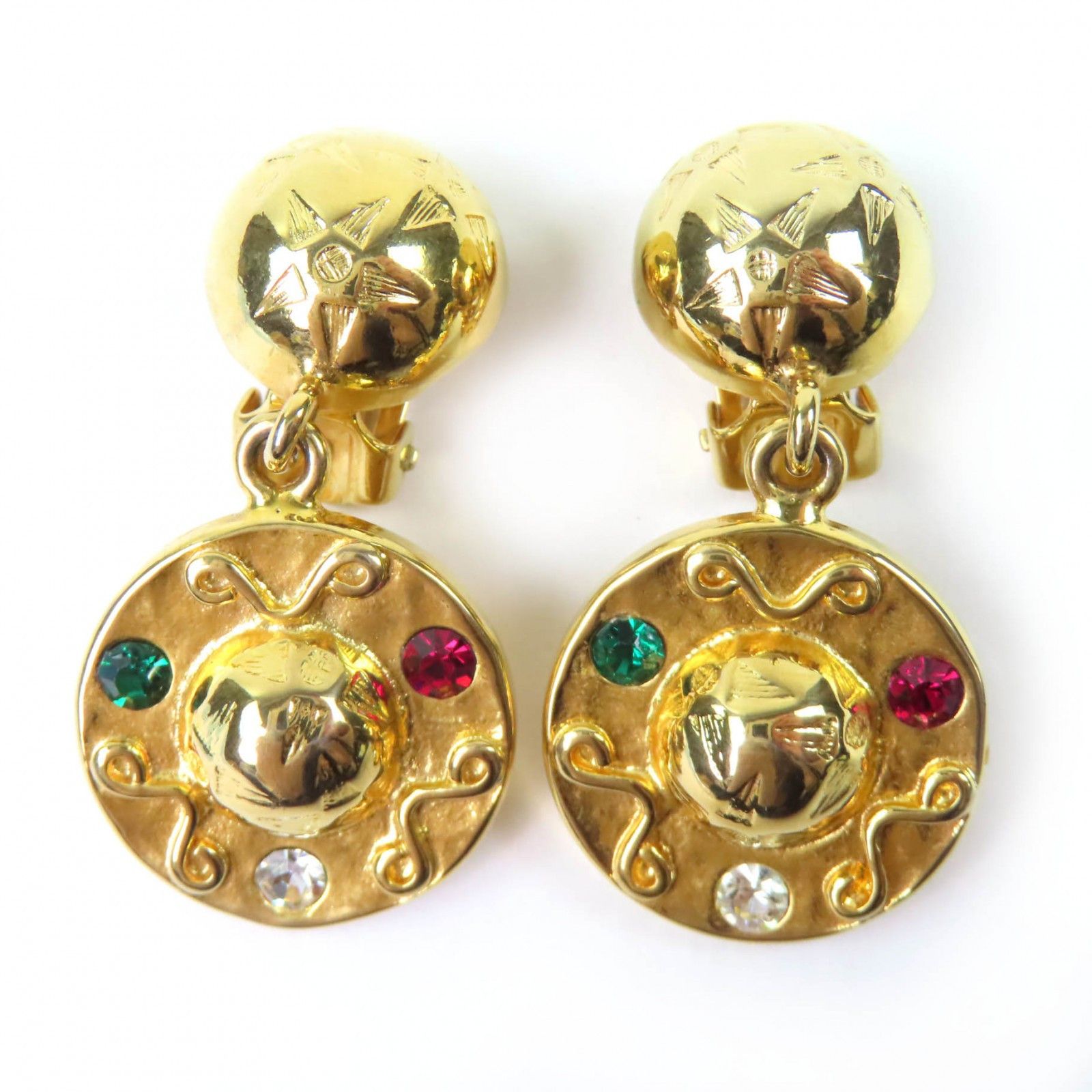 Celine Celine Celine Star Ball Multicolor Stone Earrings Metal Earrings DUTY FREE for USA Size ONE SIZE - 1 Thumbnail