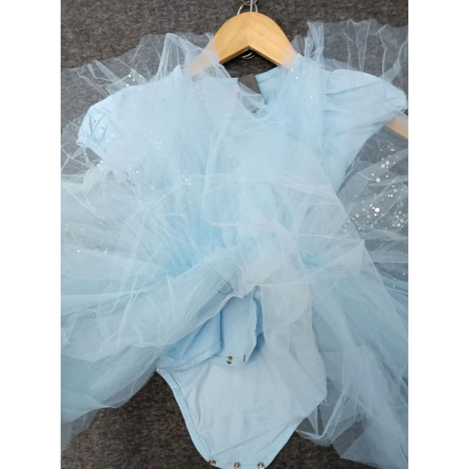 Vintage YOU Princess Tutu Romper Leotard Dress Girls Halloween Costume 5-6 Yrs Old Blue Glitter Fairy Tale Dress Girls 5-6 T Size ONE SIZE - 6 Thumbnail