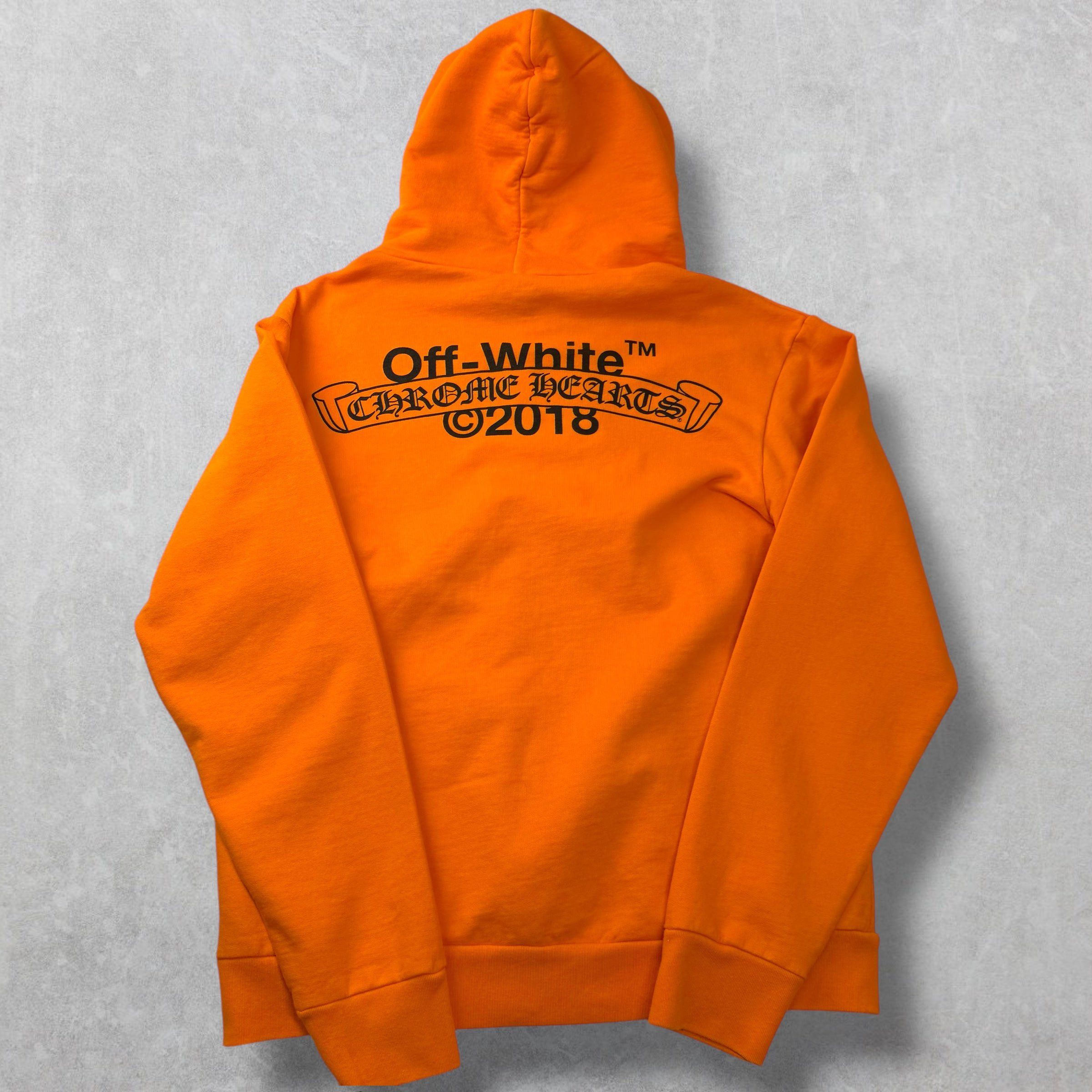 Chrome Hearts Chrome Hearts x Off-White Scroll Logo Hoodie Orange L Size US L / EU 52-54 / 3 - 1 Thumbnail