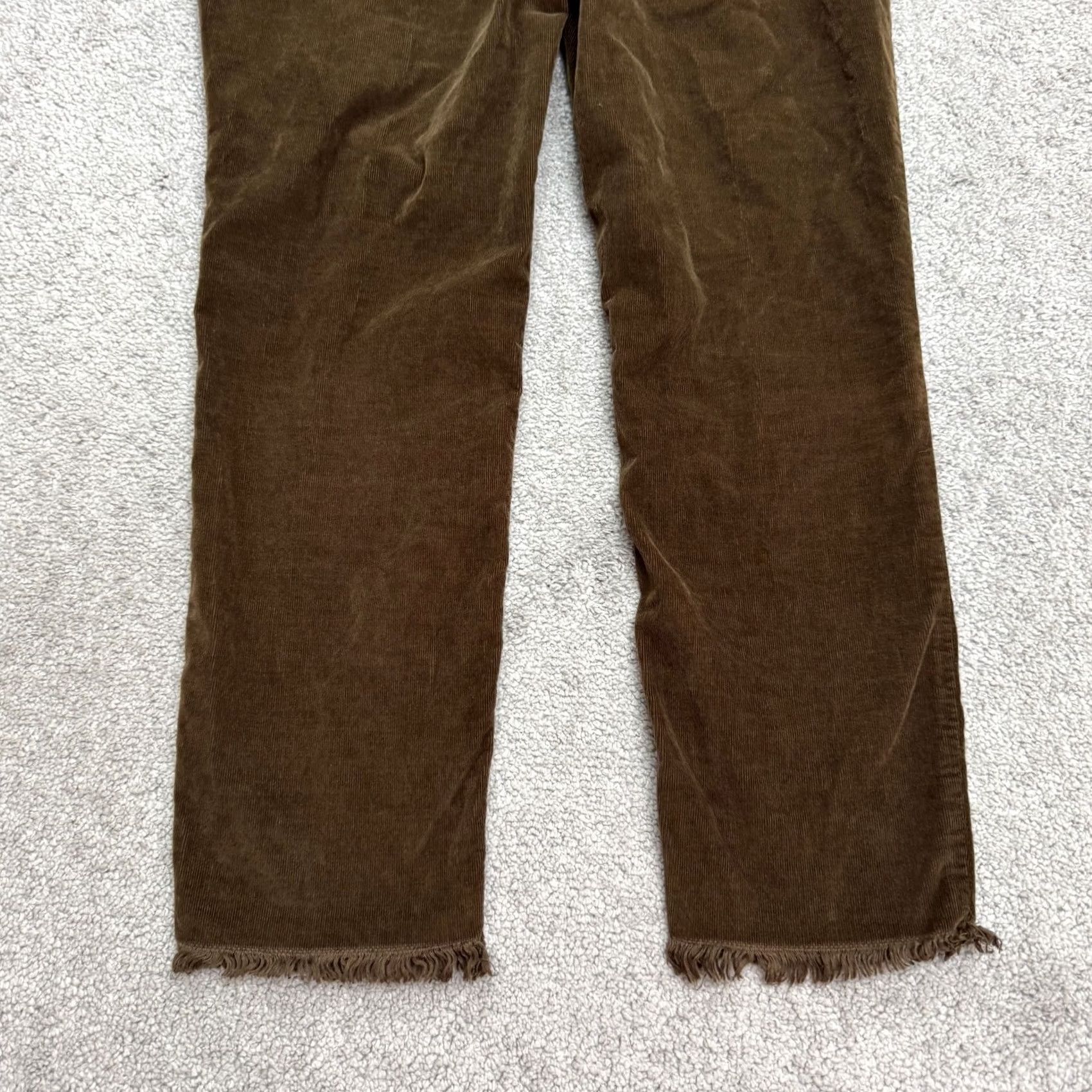 Free People Free People Brown Corduroy Button Fly Straight Pants Women 31 Frayed Hem Casual Size 24" / US 00 / IT 34 - 6 Thumbnail