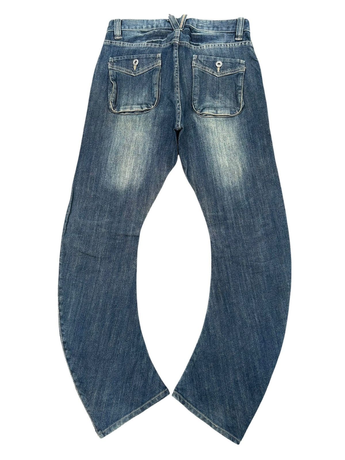 If Six Was Nine PPFM Japanese Punk Style Curve Cut Denim Jeans Size US 31 - 7 Thumbnail