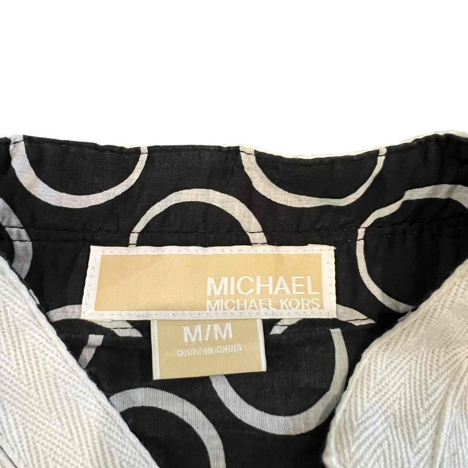 Michael Kors Michael Kors Tunic Top Womens Medium Black White Geometric Size M / US 6-8 / IT 42-44 - 3 Thumbnail