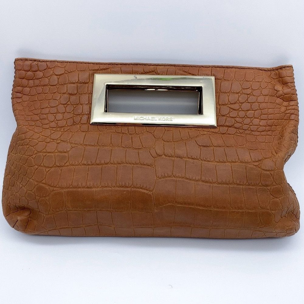 Michael Kors Michael Kors Tan Crocodile-Patterned Wristlet Size ONE SIZE - 2 Thumbnail