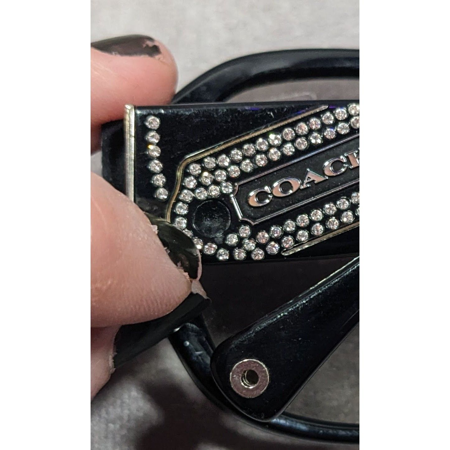 Coach Glam Goth Coach HC8037B Angeline Black And Rhinestone Sungla Size ONE SIZE - 8 Thumbnail