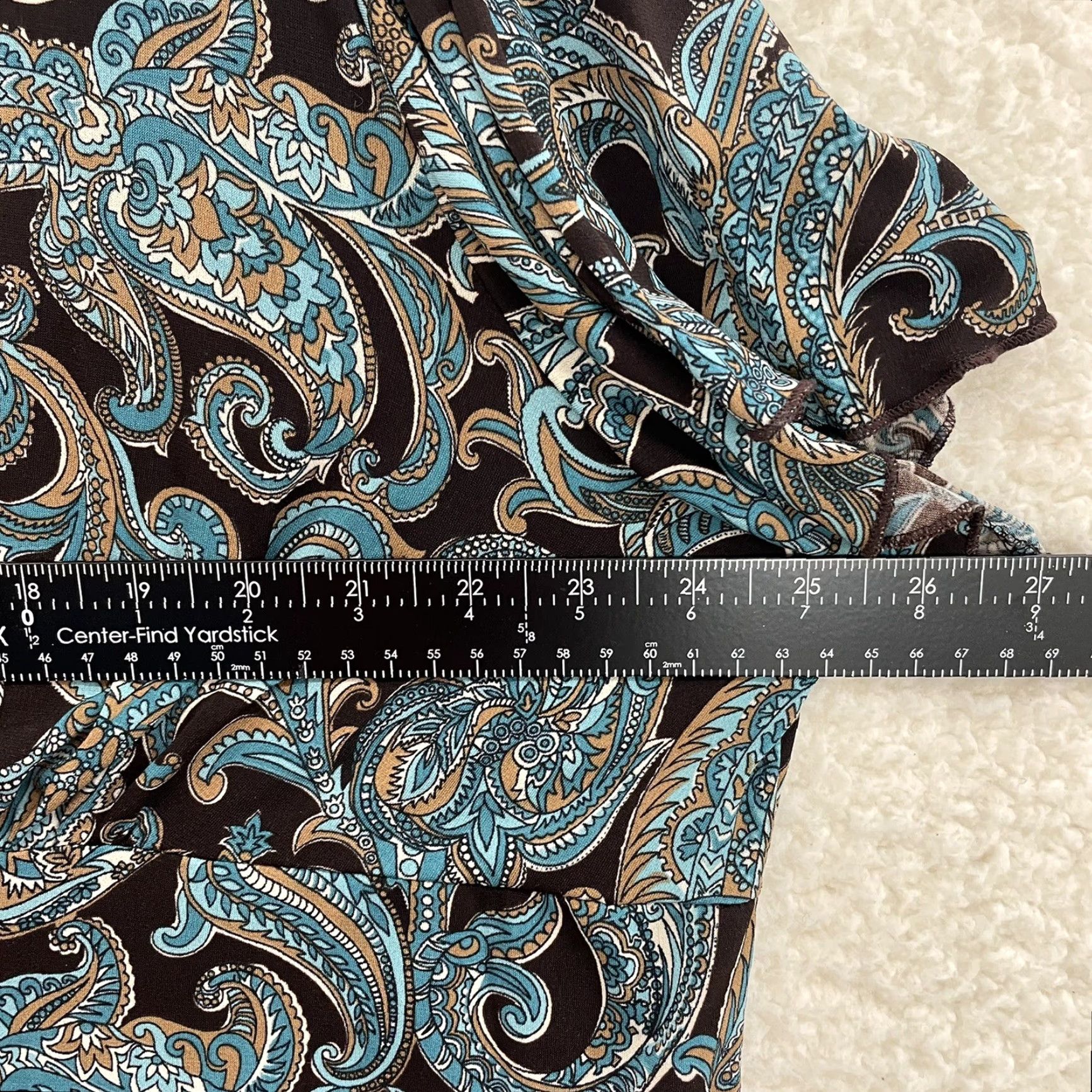 Vintage VINTAGE 90s Y2K Top Shirt 3X 3XL XXXL Blue Brown Paisley Slinky Stretch Boho Bohemian Women Mens Size XXL / US 16-18 / IT 52-54 - 4 Thumbnail