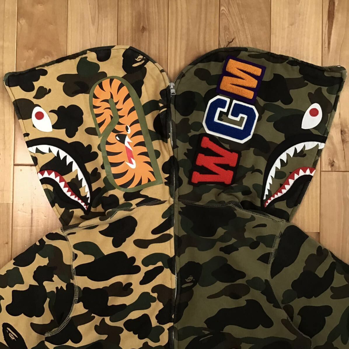 Bape BAPE 1st camo green x 1st camo yellow separate shark hoodie Size US S / EU 44-46 / 1 - 2 Thumbnail