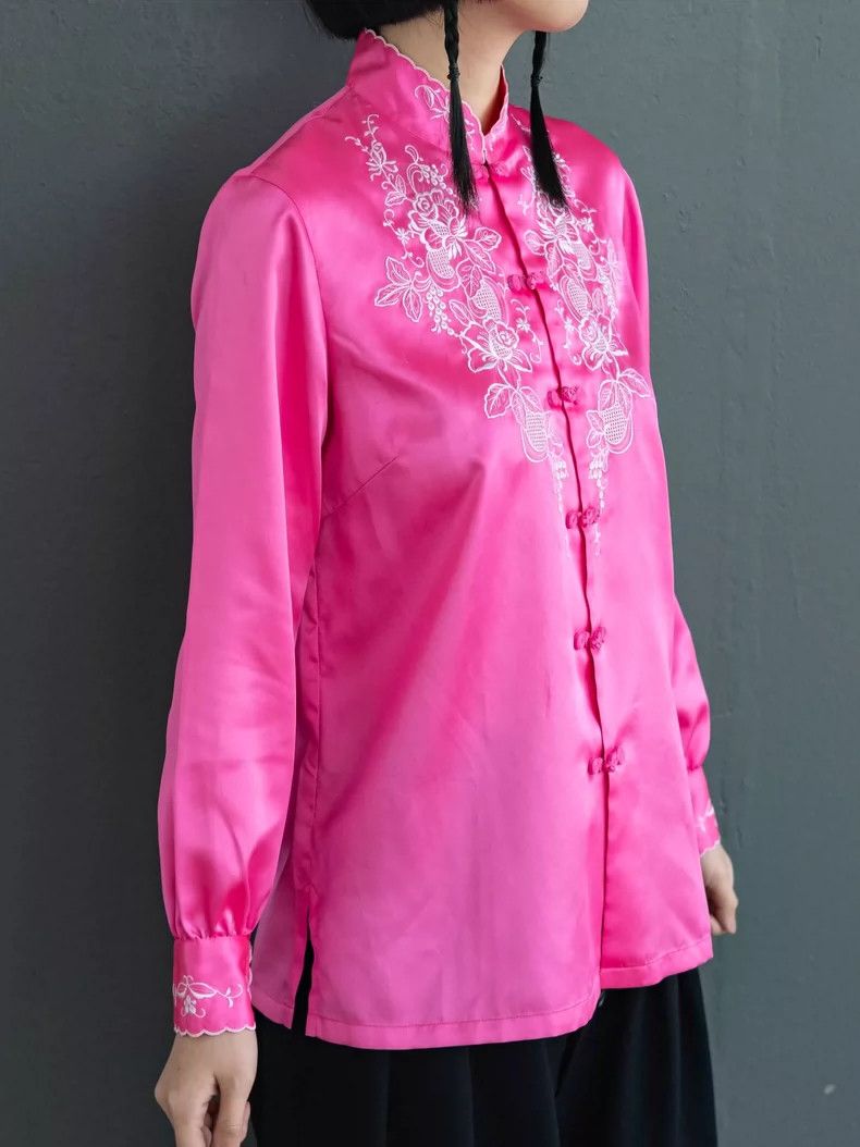 Comme des Garcons Comme Des Garcons Pink satin Chinese style button top Size M / US 6-8 / IT 42-44 - 3 Thumbnail