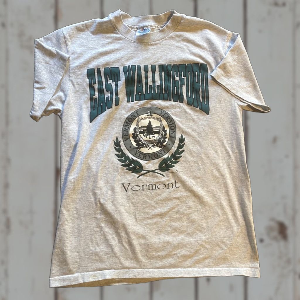 Vintage VINTAGE Wallingford Vermont T Shirt L Gray Short Sleeve Single Stitch Large Shirt Mens? Size US L / EU 52-54 / 3 - 1 Thumbnail