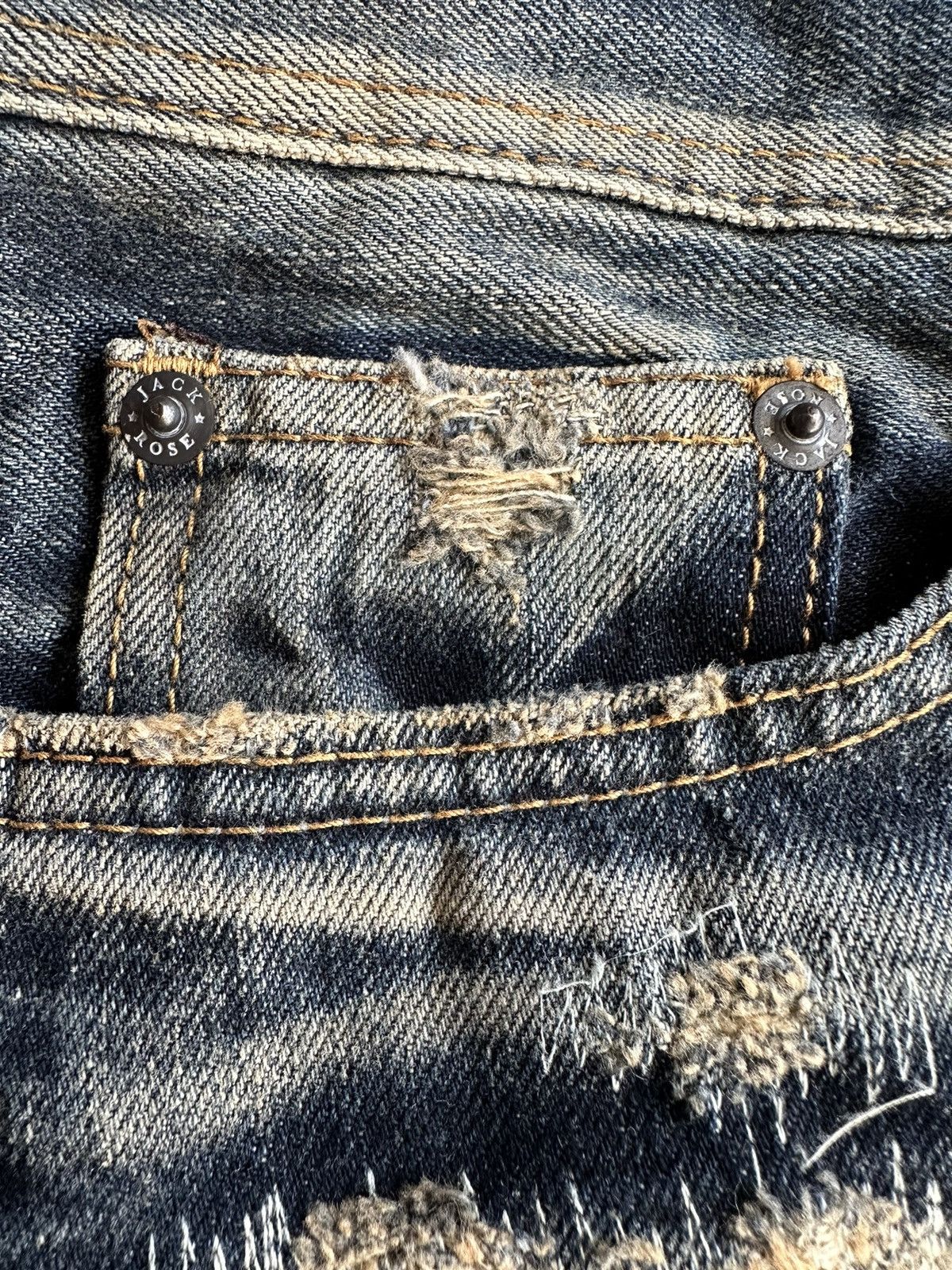 JACKROSE 00's Jackrose j-rock tribe couture boro denim jeans Size US 31 - 11 Thumbnail