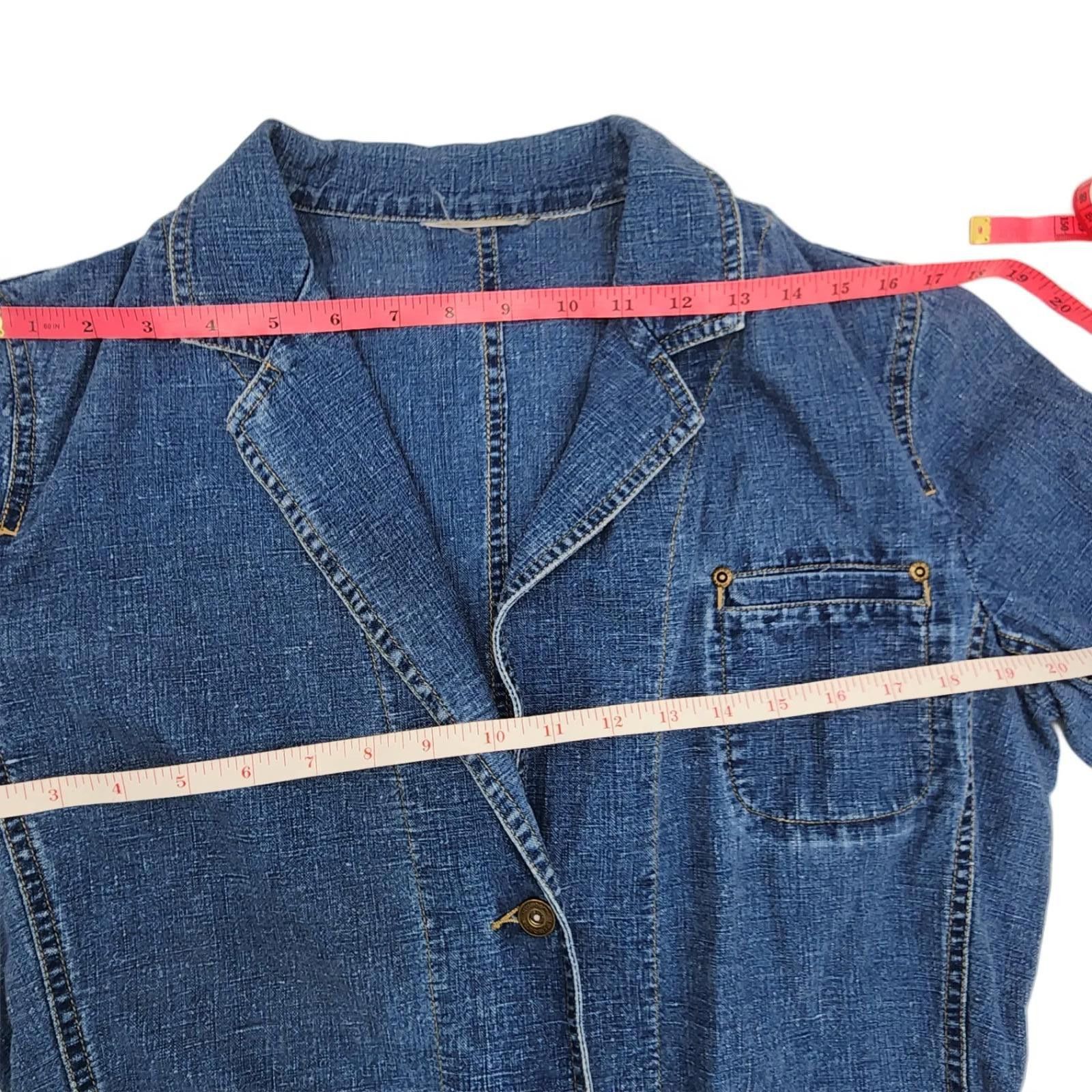 Designer Liz Claiborne. Vintage Tailored Denim Blazer. Size: Medium Size M / US 6-8 / IT 42-44 - 5 Thumbnail
