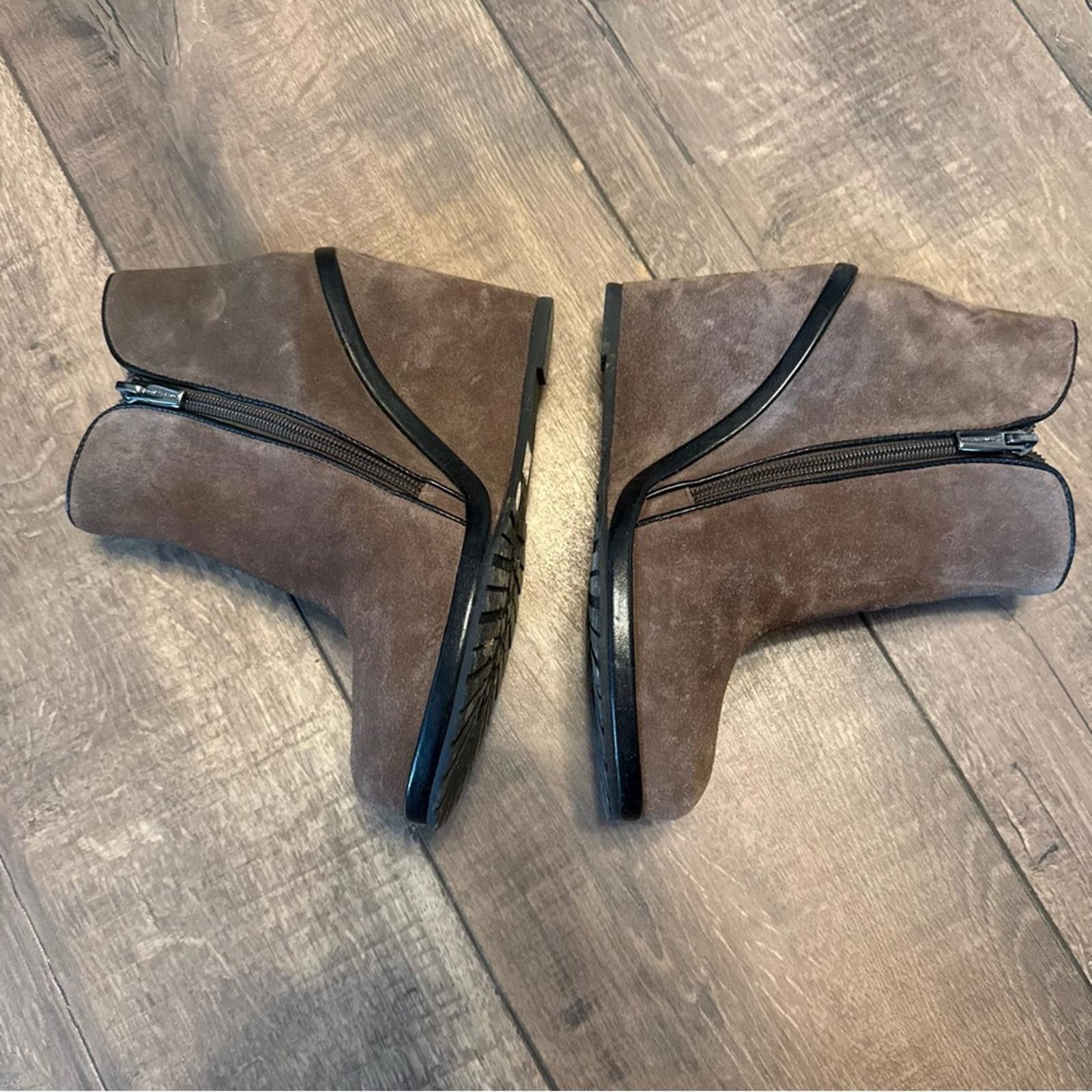 Vince Camuto Vince Camuto Brown Wedge Ankle Boots Size US 6.5 / IT 36.5 - 3 Thumbnail