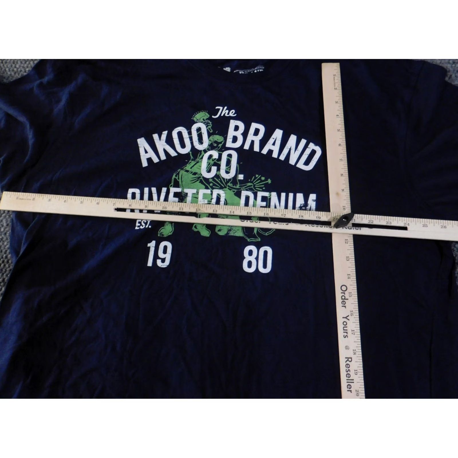 Denime AKOO T-Shirt Mens 4X Navy Blue Graphic Stars Crew Neck Short Sleeve Cotton Spandex Regular Fit Vintage: No Size US XXL / EU 58 / 5 - 4 Thumbnail
