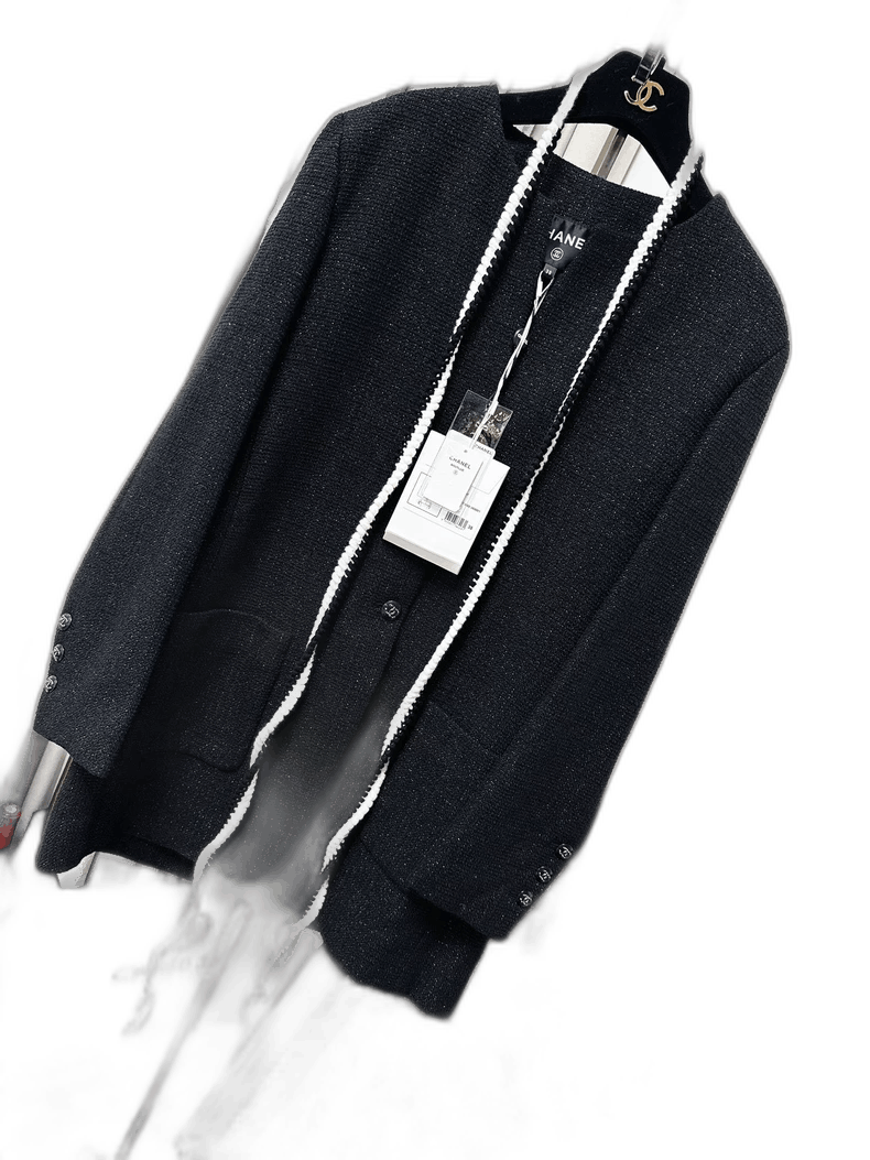 Chanel Chanel Black Tweed Mid-Length Coat Size M / US 6-8 / IT 42-44 - 1 Thumbnail