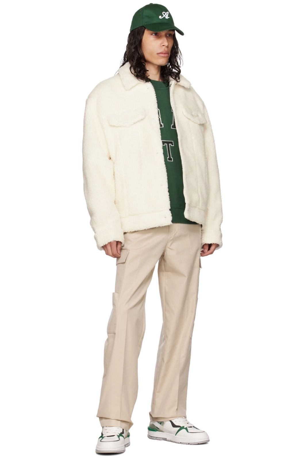 Axel Arigato NEW L Off-White Sherpa Fleece Padded Embroidery Ryder Jacket Size US L / EU 52-54 / 3 - 3 Thumbnail