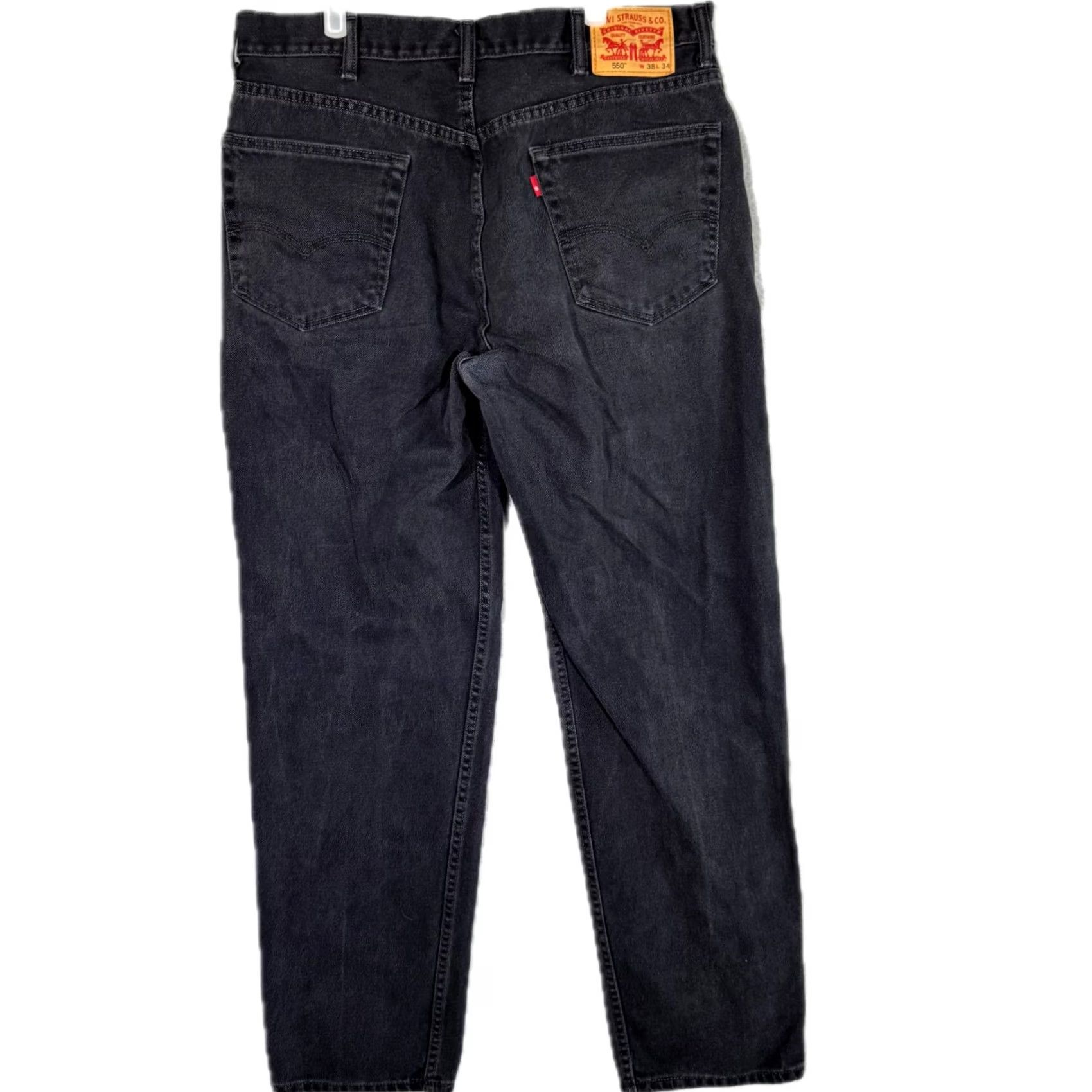 Levi's Levi’s 550 Relaxed Fit Jeans Men 38 x 34 Black Dark Wash Mid Rise Straight Leg Jeans Size US 38 / EU 54 - 2 Thumbnail