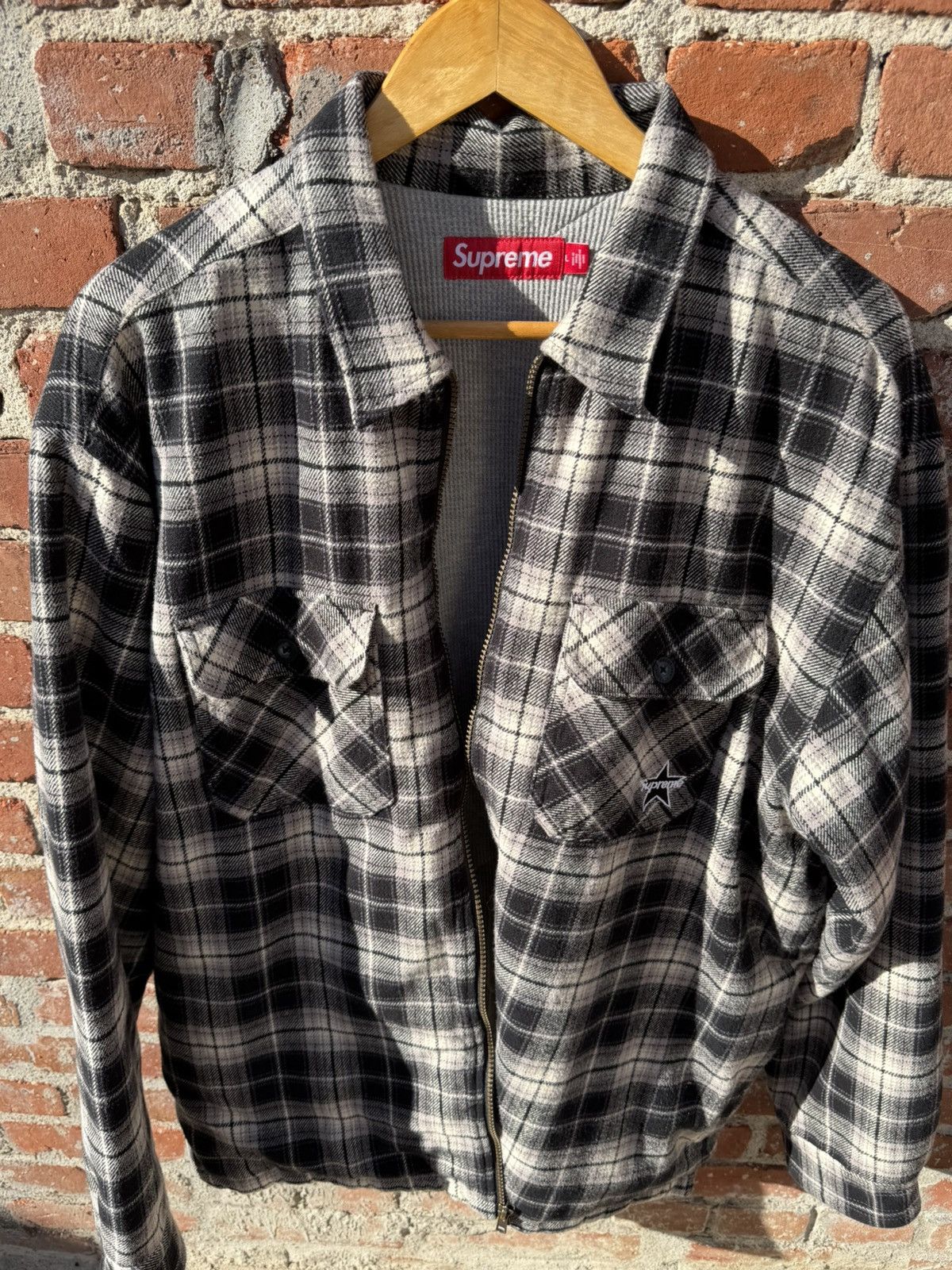 Supreme Supreme Thermal Lined Zip Up Flannel Shirt Size US L / EU 52-54 / 3 - 9 Thumbnail