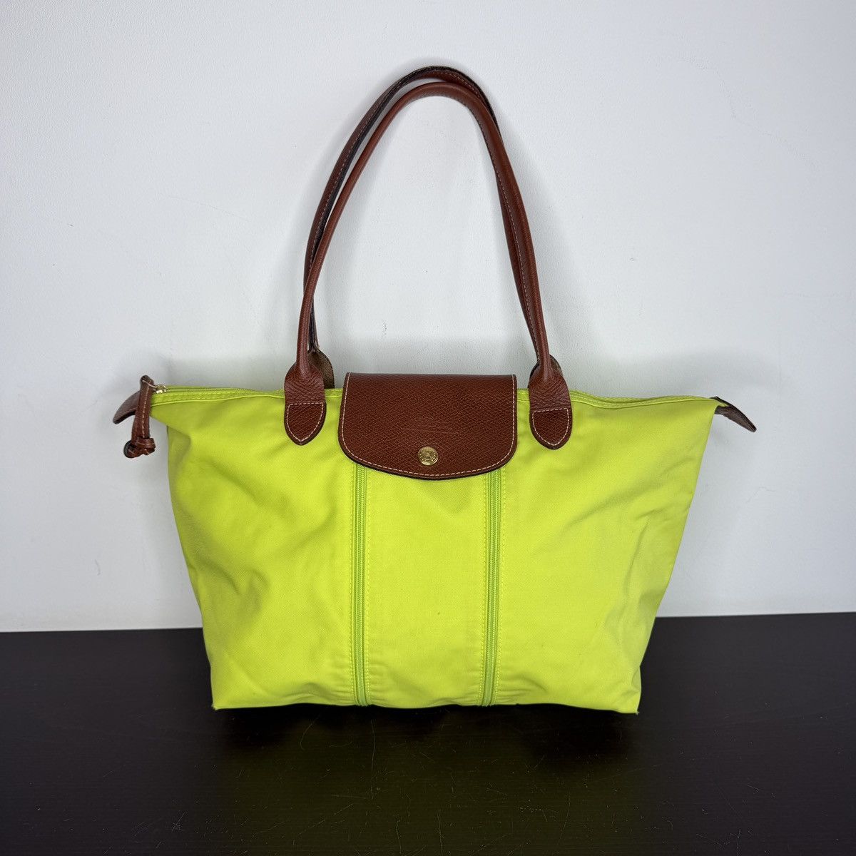 Longchamp Longchamp Le Pliage Shopper Green Handbag Shoulder Bag Size ONE SIZE - 1 Thumbnail