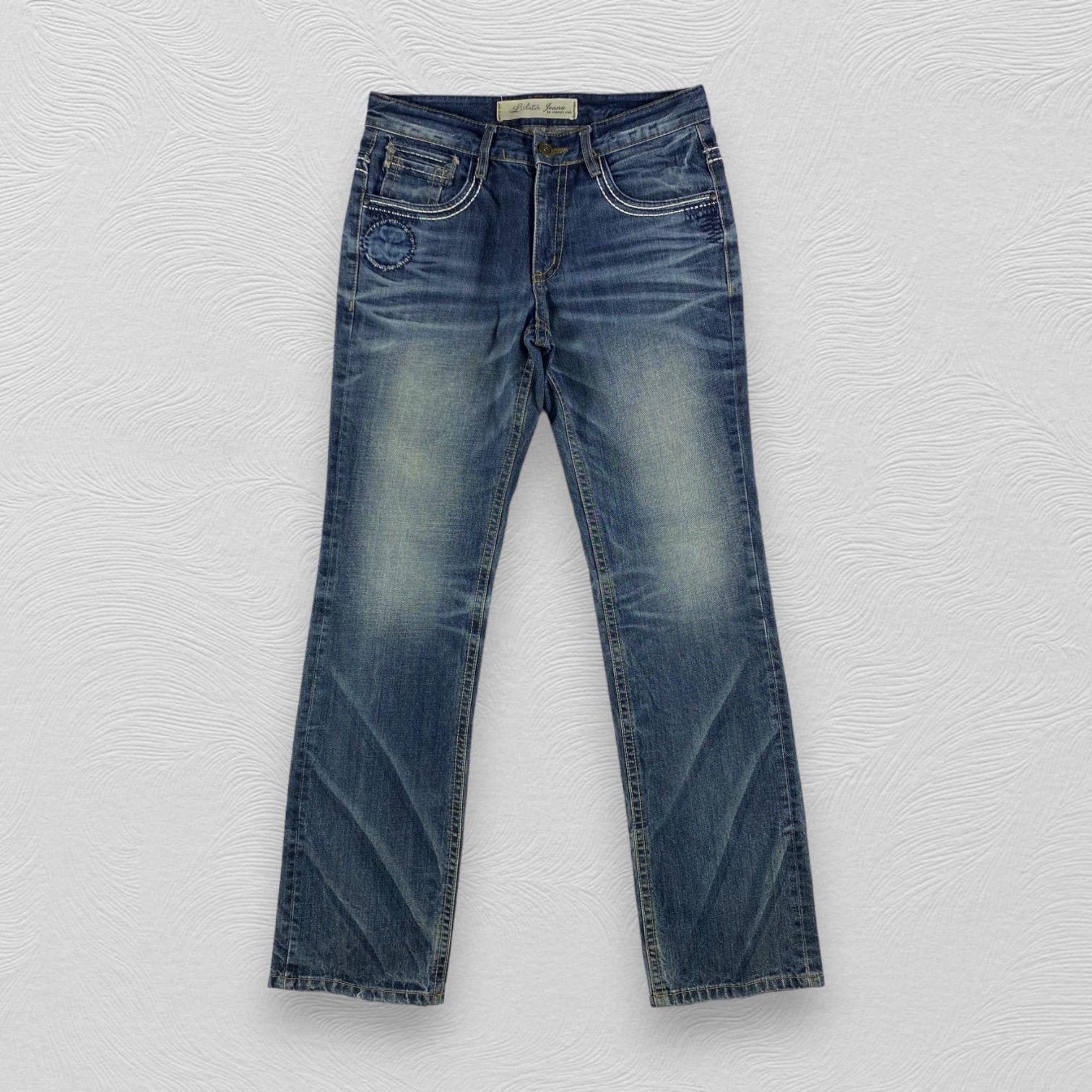 Japanese Brand Yoshitomo Nara Lolita Jeans Zipper Pocket Faded Blue Denim Size US 32 / EU 48 - 1 Thumbnail