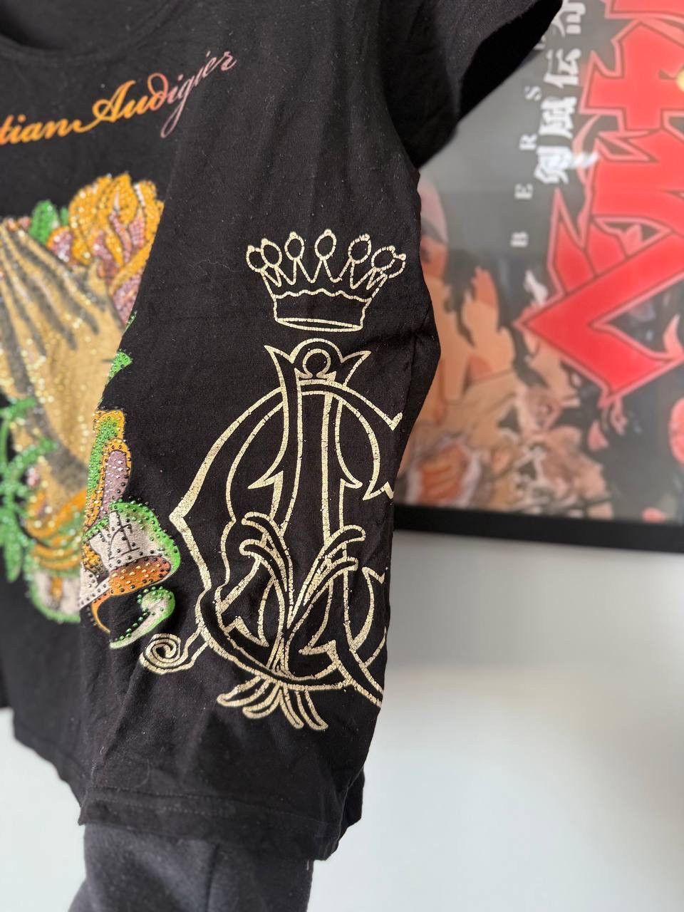 Ed Hardy Vintage Y2K Ed Hardy Faded Tee Swarovski Logo Love Kill 90s Size XL / US 12-14 / IT 48-50 - 5 Thumbnail