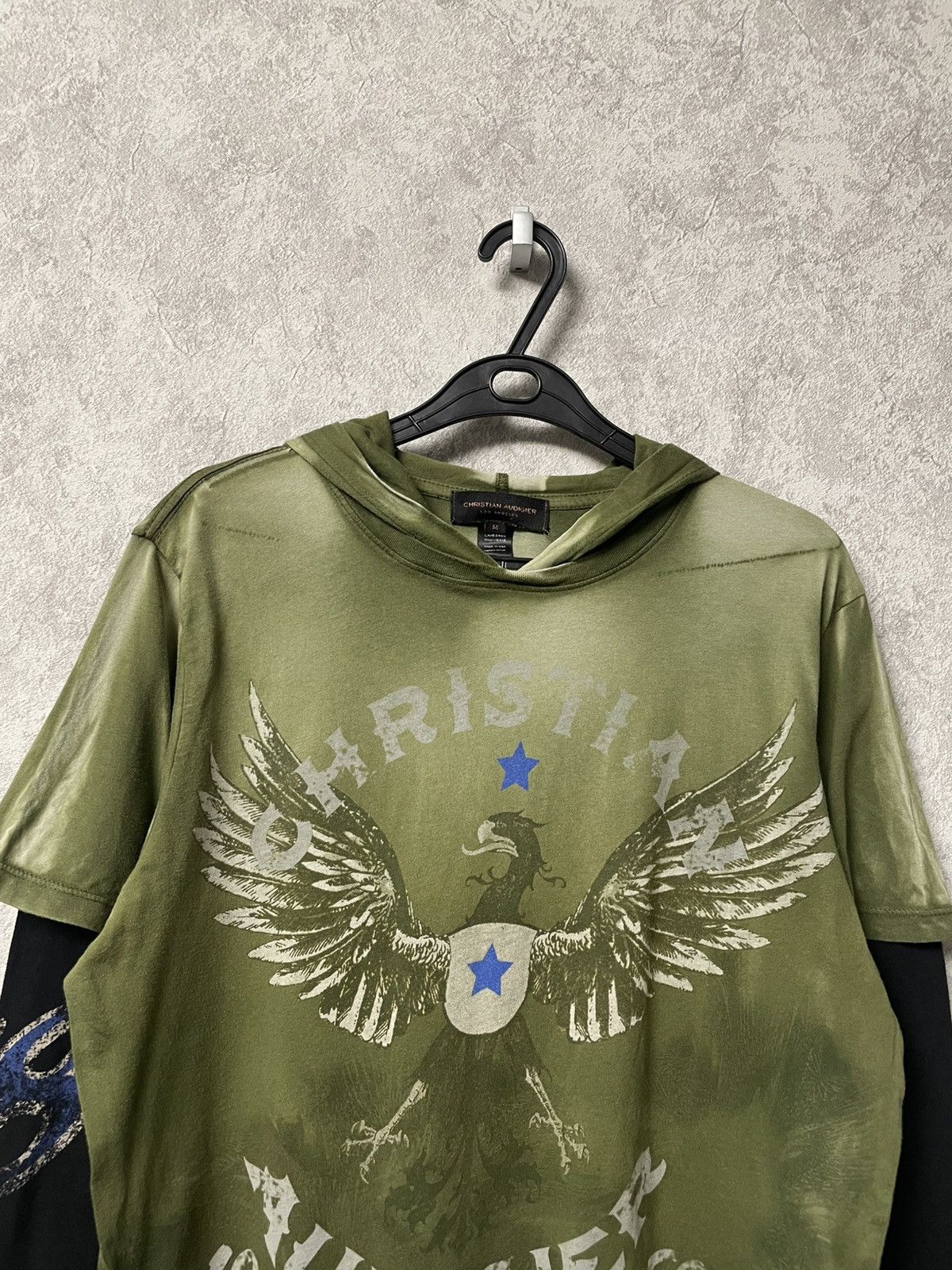 Christian Audigier Christian Audigier Layered Hooded Double Sleeve Graphic Tee Size US M / EU 48-50 / 2 - 2 Thumbnail