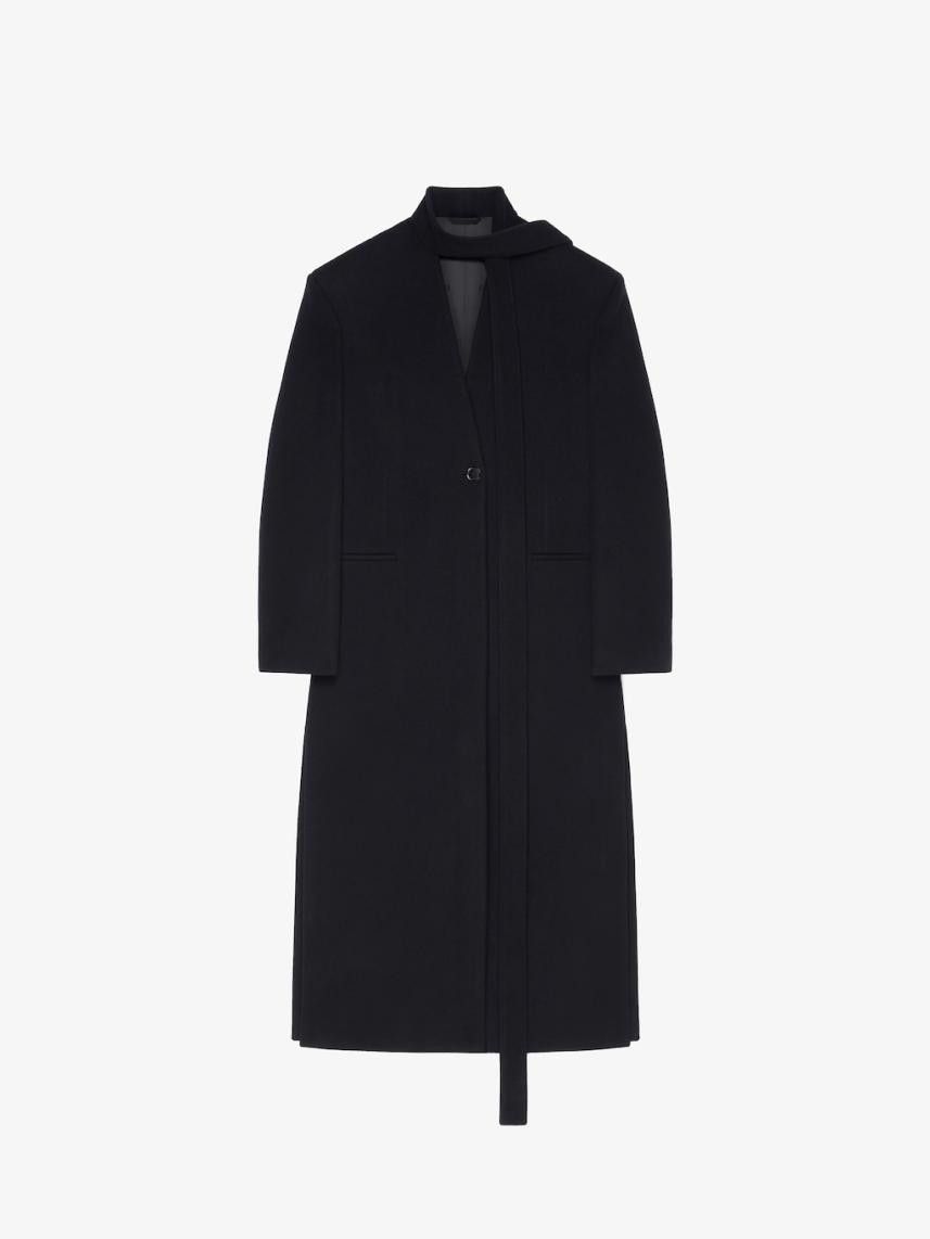 Givenchy o1srvl11e1124 Coat With Scarf in Black Size XXS / US 00 / IT 34 - 1 Thumbnail