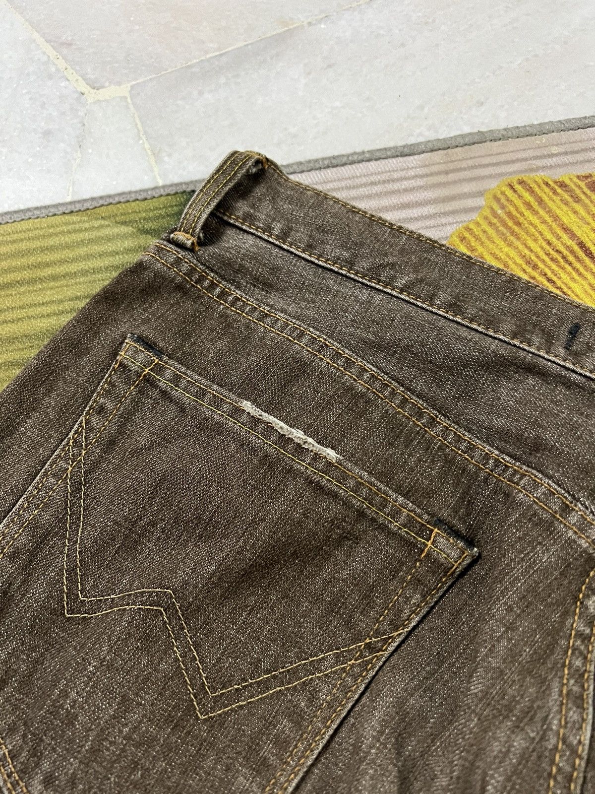 Japanese Brand 💥FLARE💥VTG EDWIN EXCLUSIVE VINTAGE BROWN JEANS Size US 35 - 8 Thumbnail