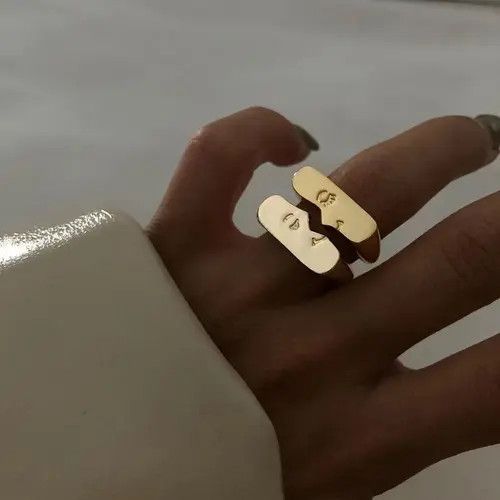 Japanese Brand × Vintage Women Emoticons Couple Ring Size ONE SIZE - 3 Thumbnail