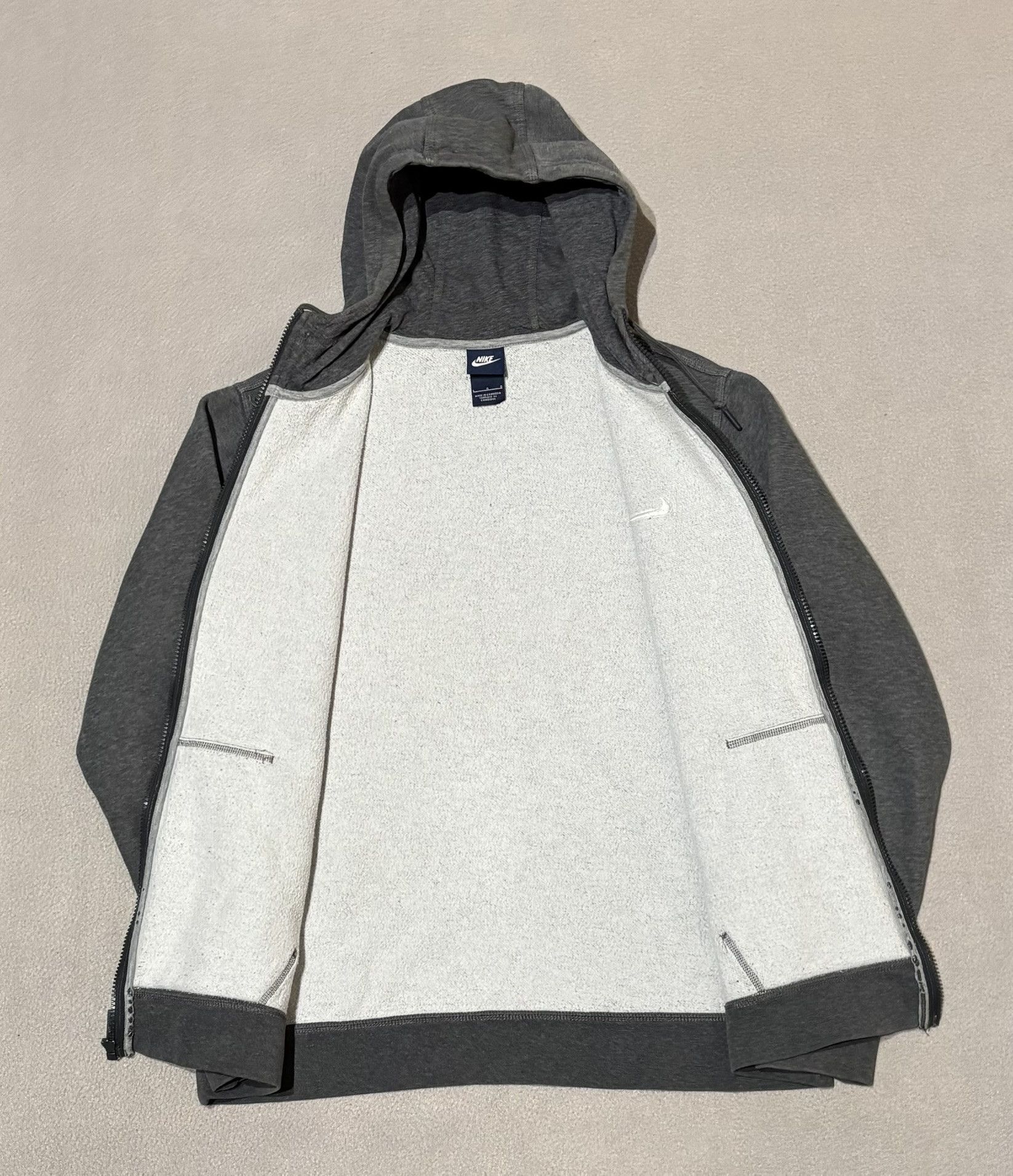 Nike Nike Club Swoosh Zip Hoodie Gray Dark Large Size US L / EU 52-54 / 3 - 14 Thumbnail