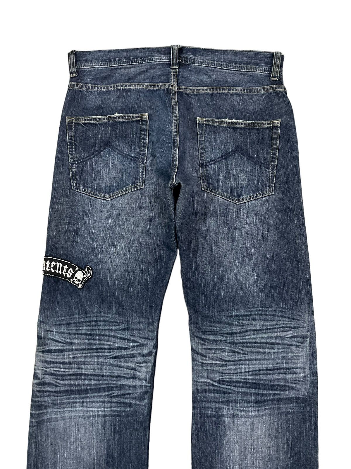 Seditionaries Vintage Y2K Punk Style Patches Denim Loose Distressed Jeans Size US 33 - 8 Thumbnail