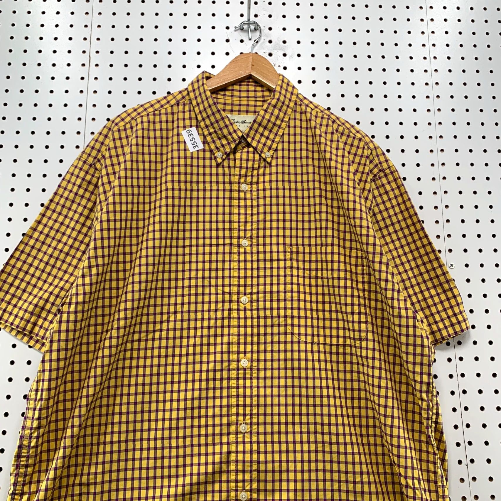 Eddie Bauer Eddie Bauer Short Sleeve Button-Up Shirt Mens XL Yellow Blue Check Woven 90s Size US XL / EU 56 / 4 - 2 Thumbnail