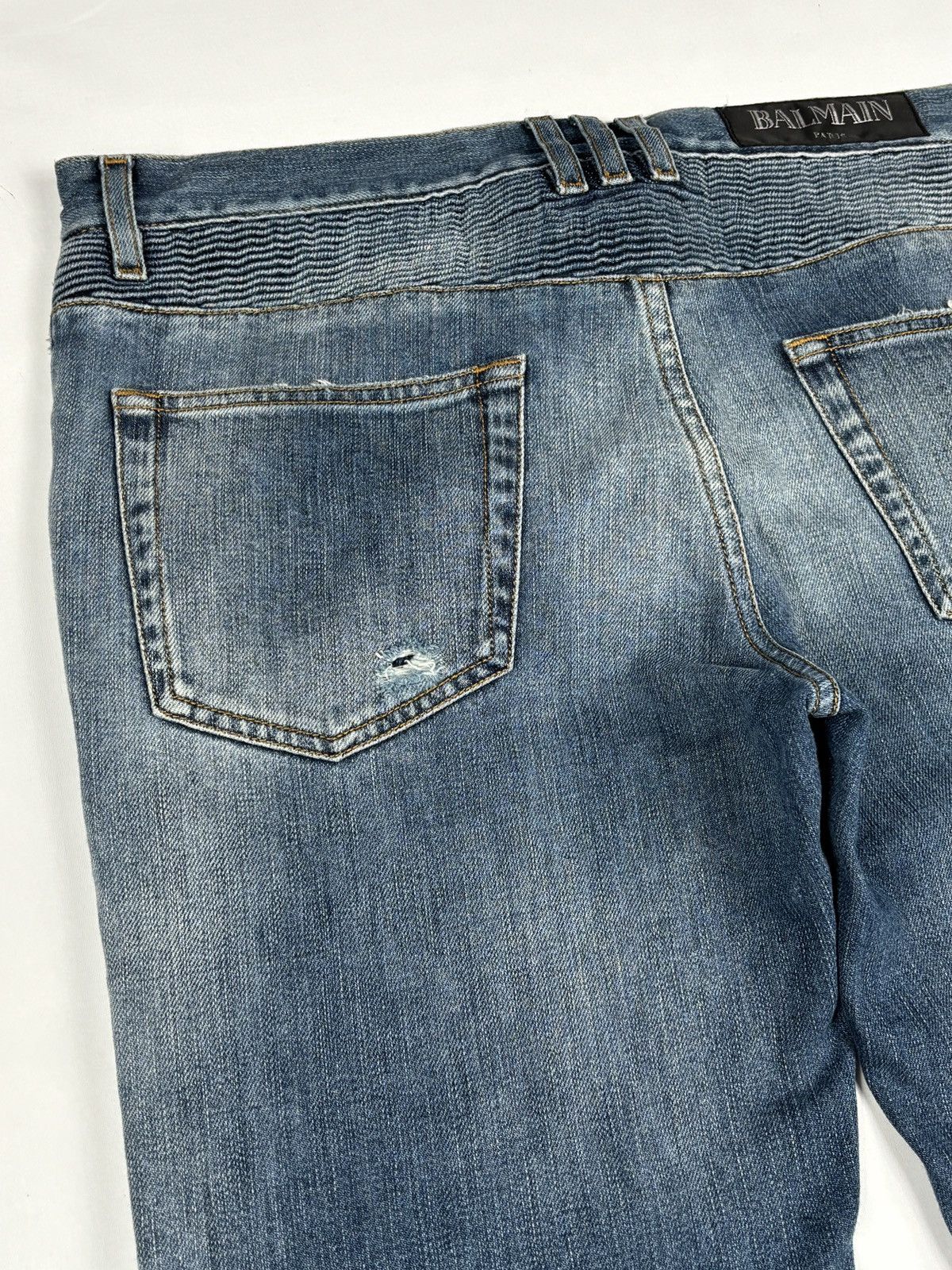Balmain S/S 2017 Christophe Decarnin Biker Denim Jeans Size US 32 / EU 48 - 7 Thumbnail