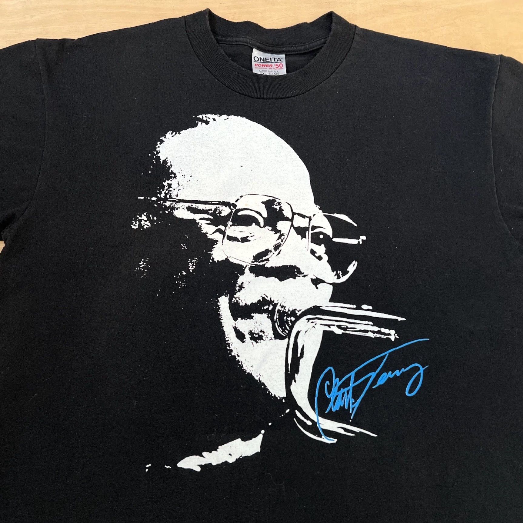 Vintage VINTAGE Clark Terry Shirt 2XL Black 90s Jazz Music Art Trumpet Duke Oklahoma Shirt Mens 2XL Black 90s Jazz Music Artprint T-Shirt Size US XXL / EU 58 / 5 - 3 Thumbnail